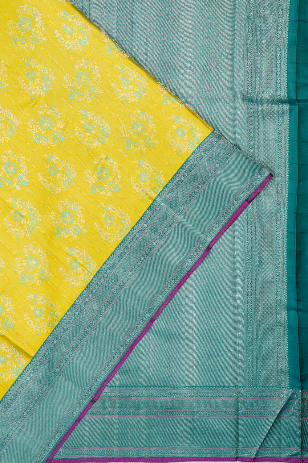Kanchipuram Silk Brocade Lemon Yellow Saree
