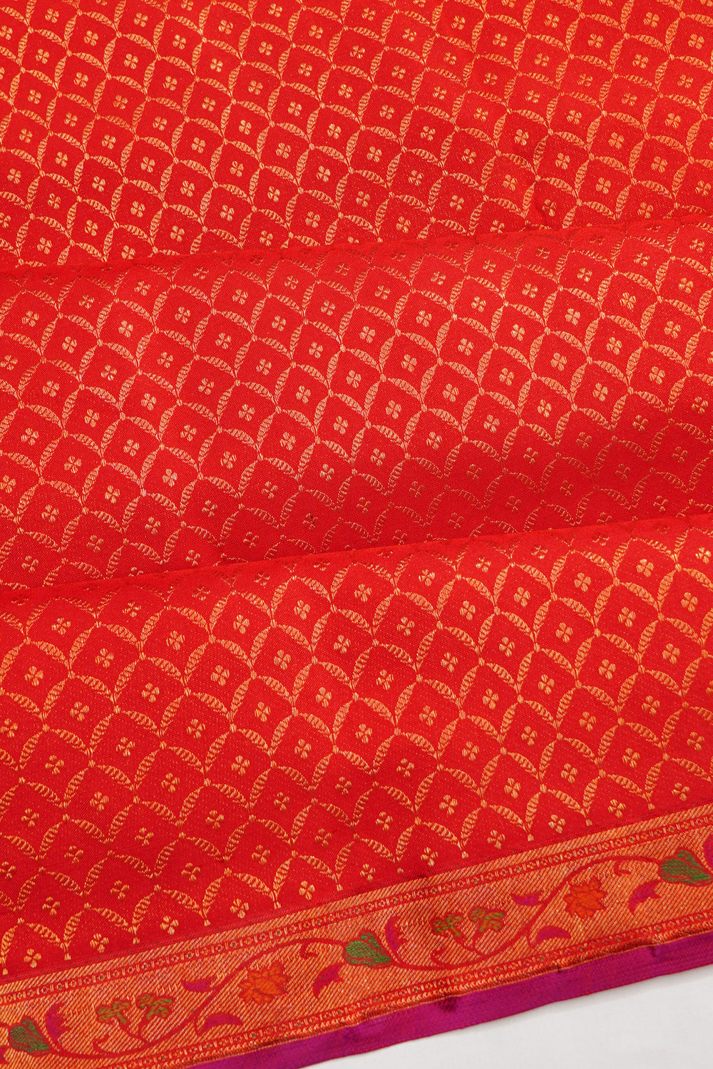 Kanchipuram Silk Brocade Red Saree
