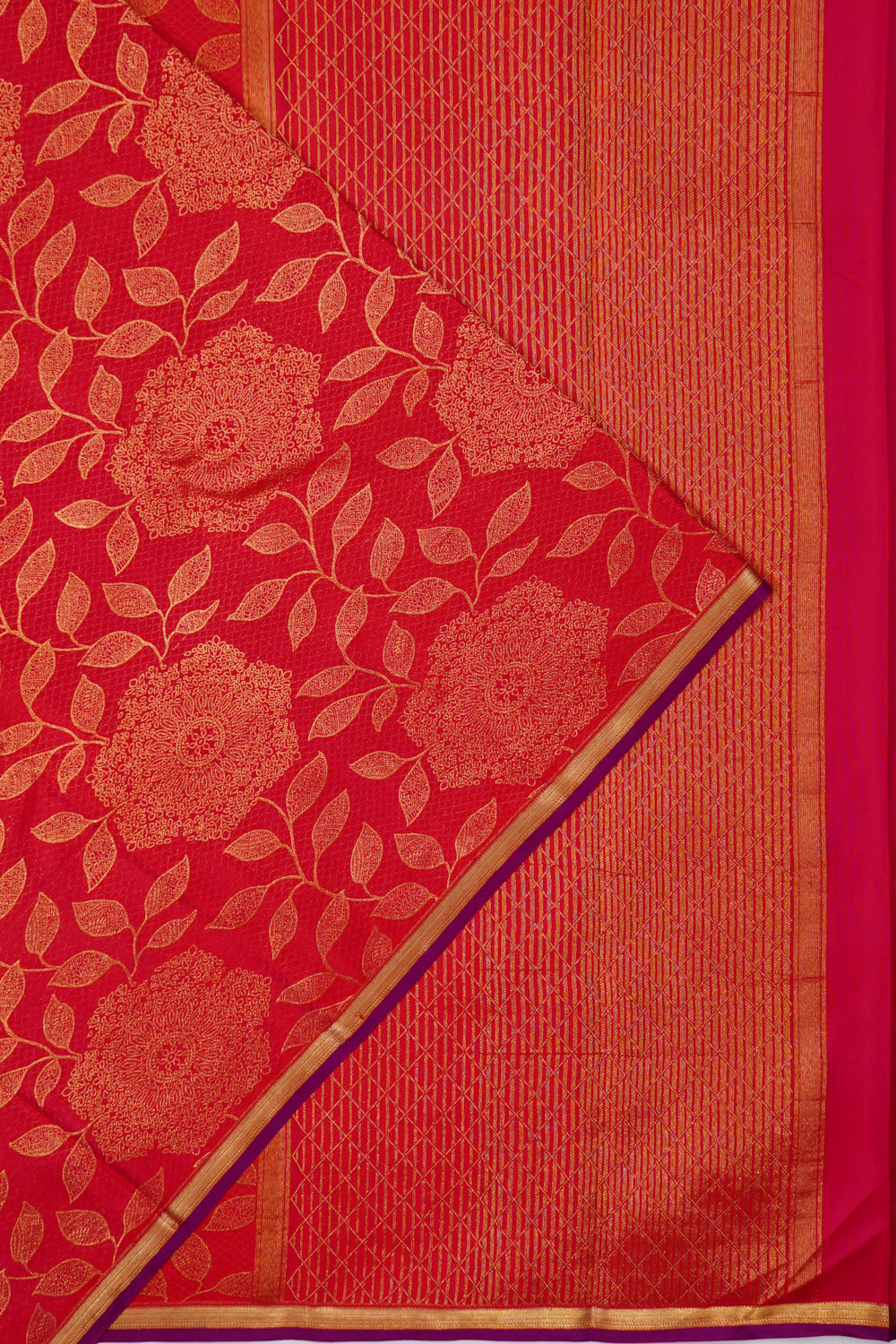 Kanchipuram Silk Brocade Red Saree