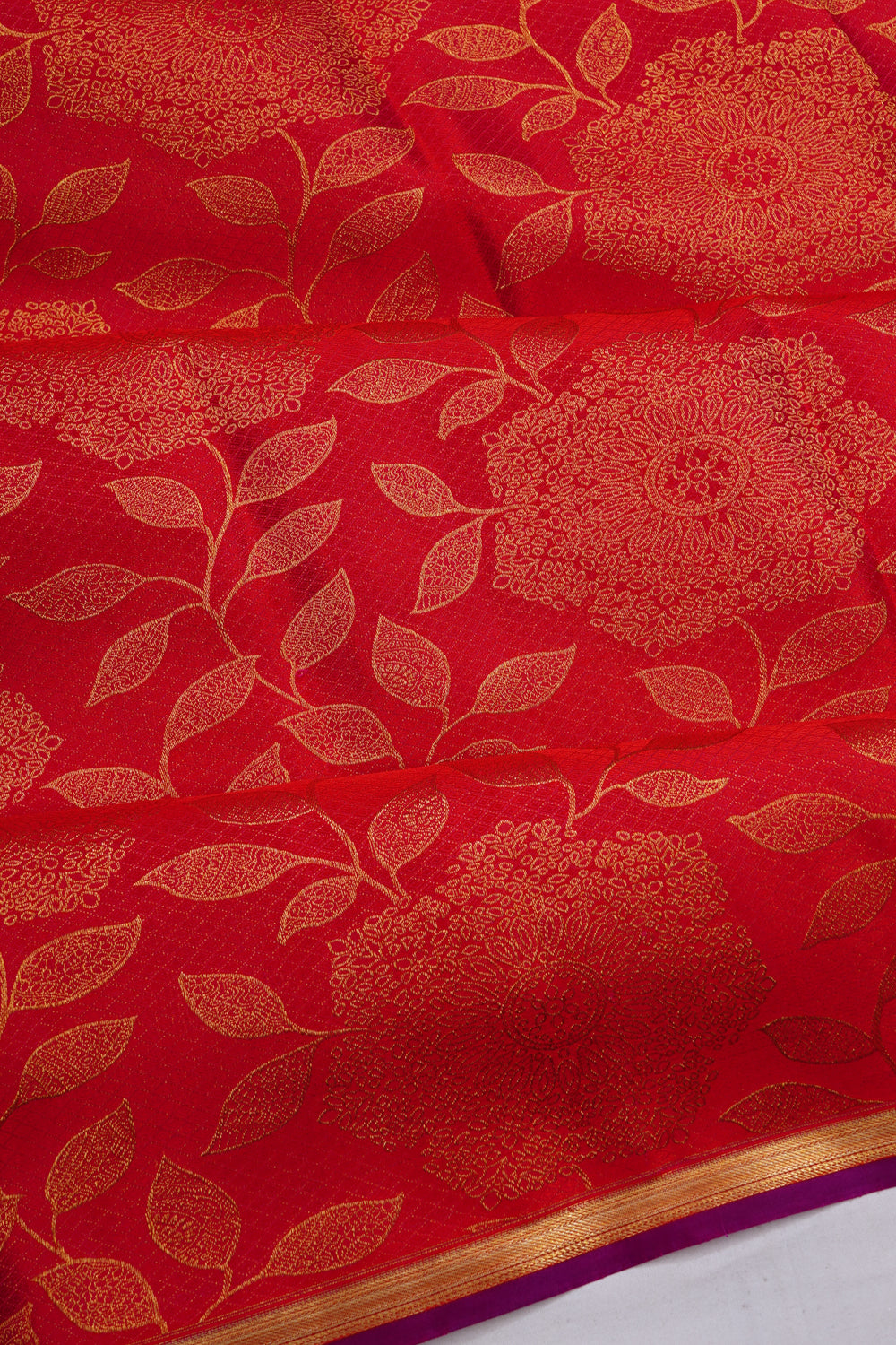 Kanchipuram Silk Brocade Red Saree