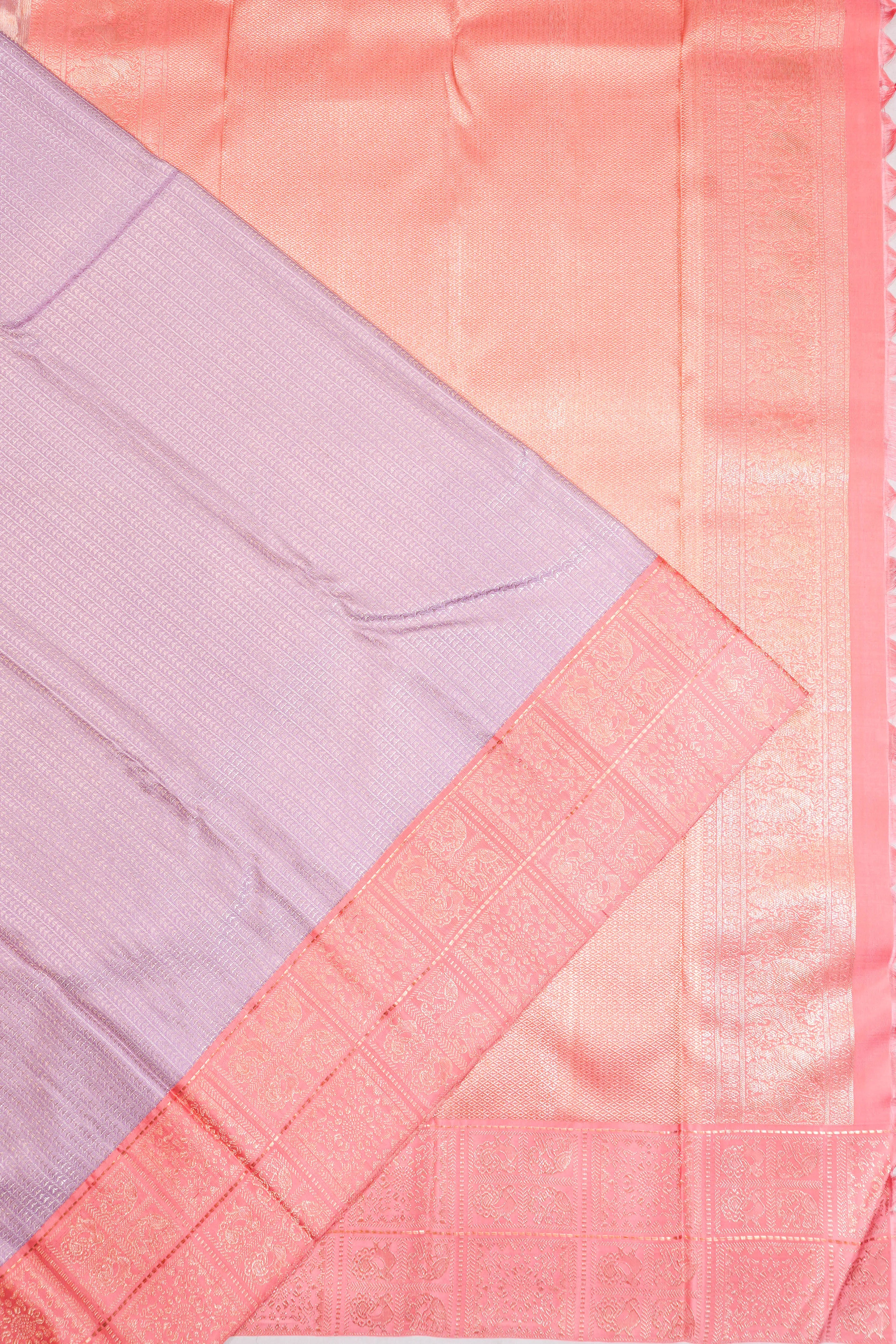 Kanchipuram Silk Brocade Lavender Saree