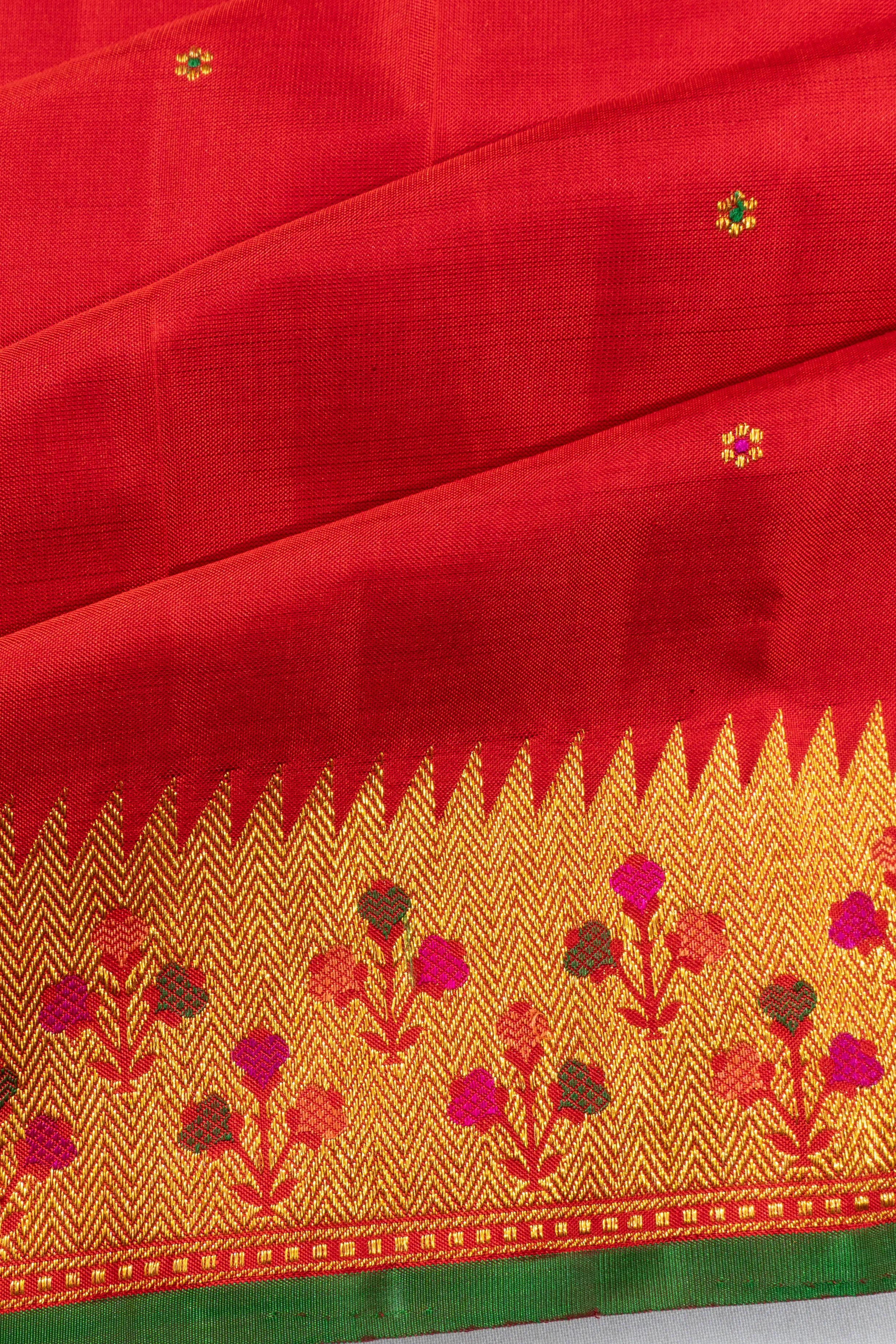 Kanchipuram Silk Butta Red Saree