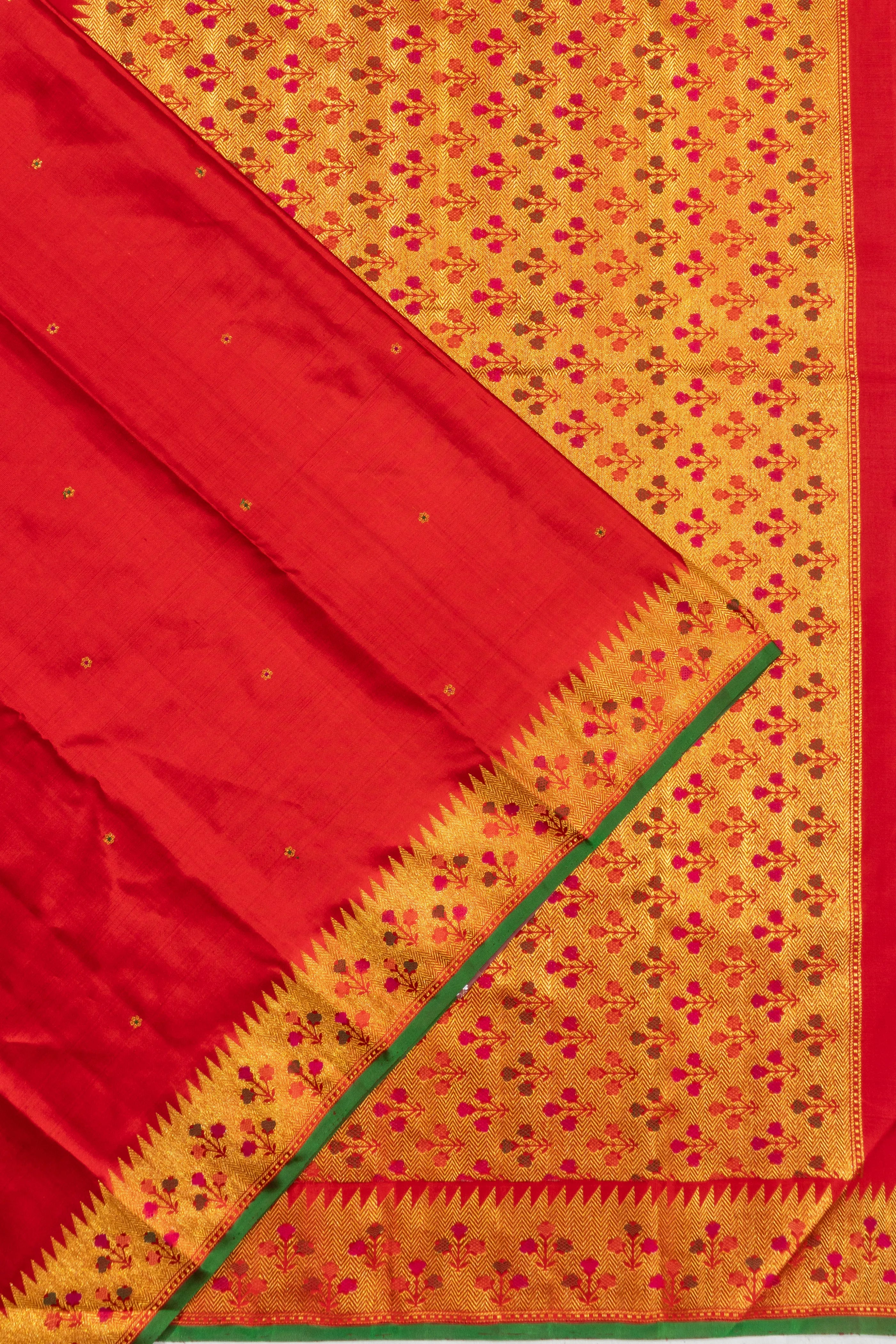 Kanchipuram Silk Butta Red Saree