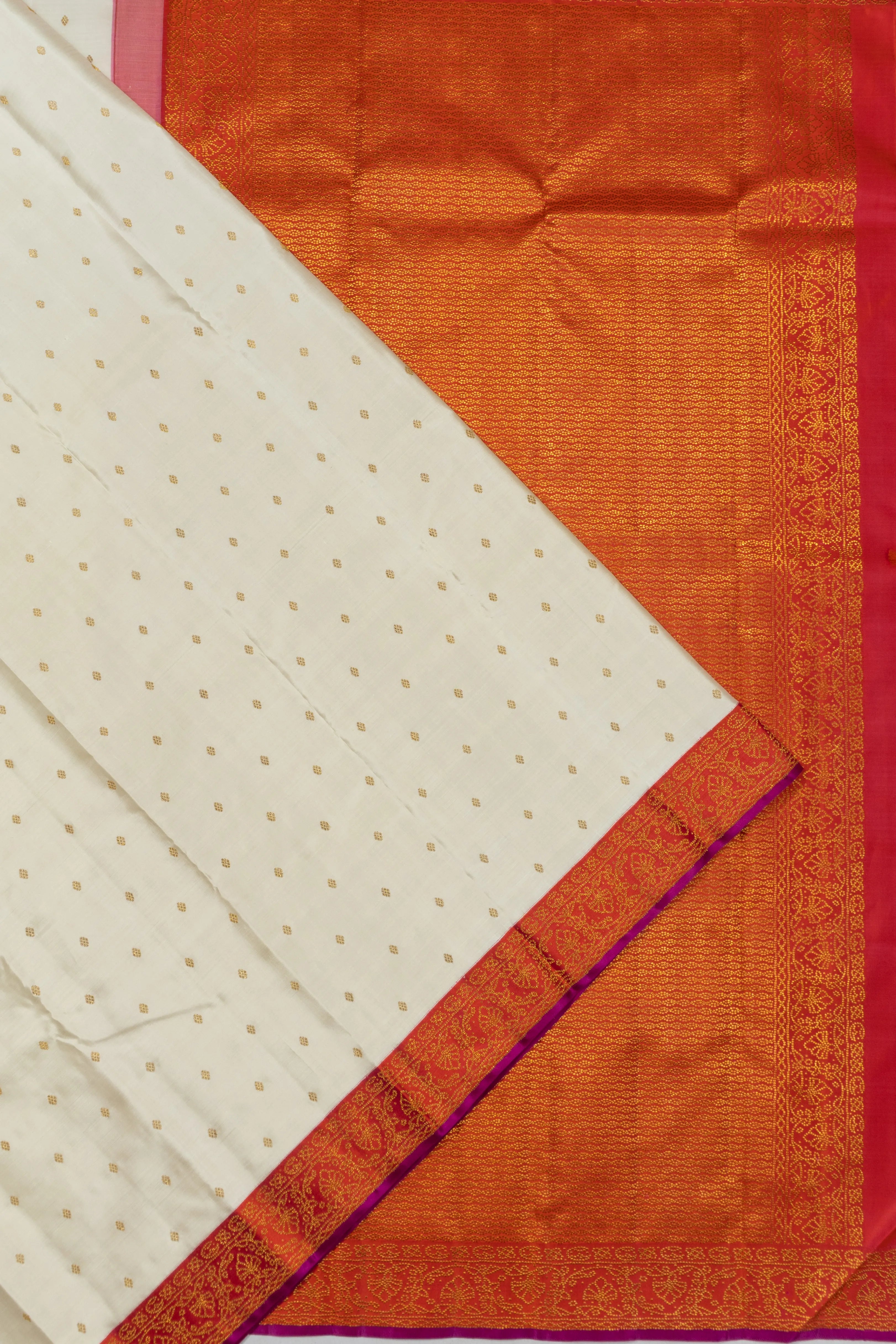 Kanchipuram Silk Butta White Saree