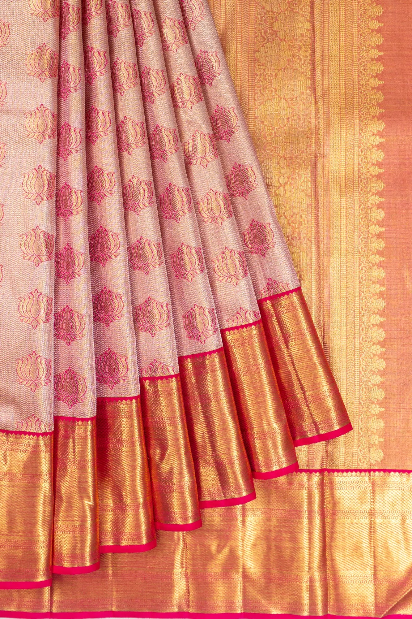 Kanchipuram Silk Tissue Pink Saree