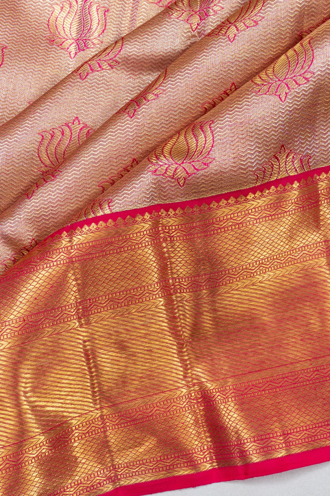 Kanchipuram Silk Tissue Pink Saree
