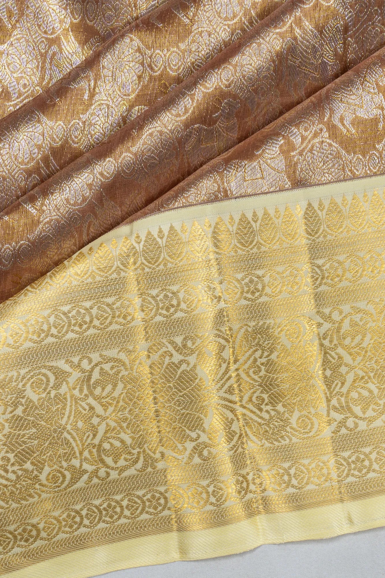 Kanchipuram Silk Jaal Gold Tissue Saree