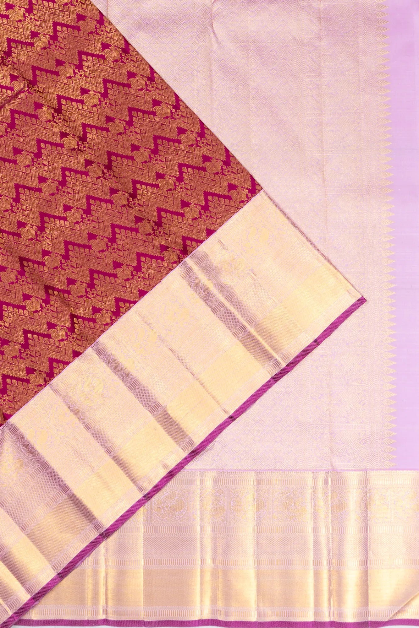 Kanchipuram Silk Brocade Maroon Saree