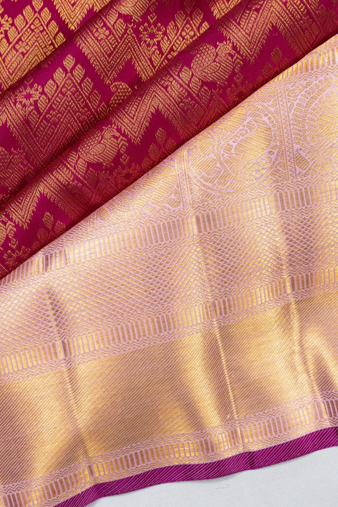 Kanchipuram Silk Brocade Maroon Saree