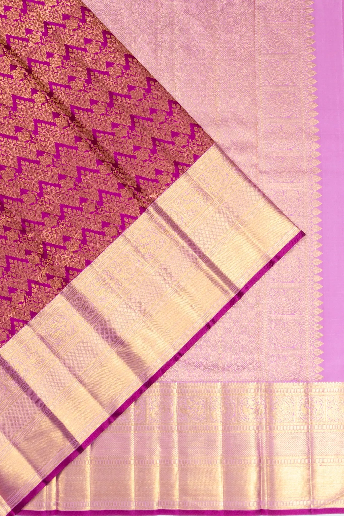 Kanchipuram Silk Brocade Purple Saree