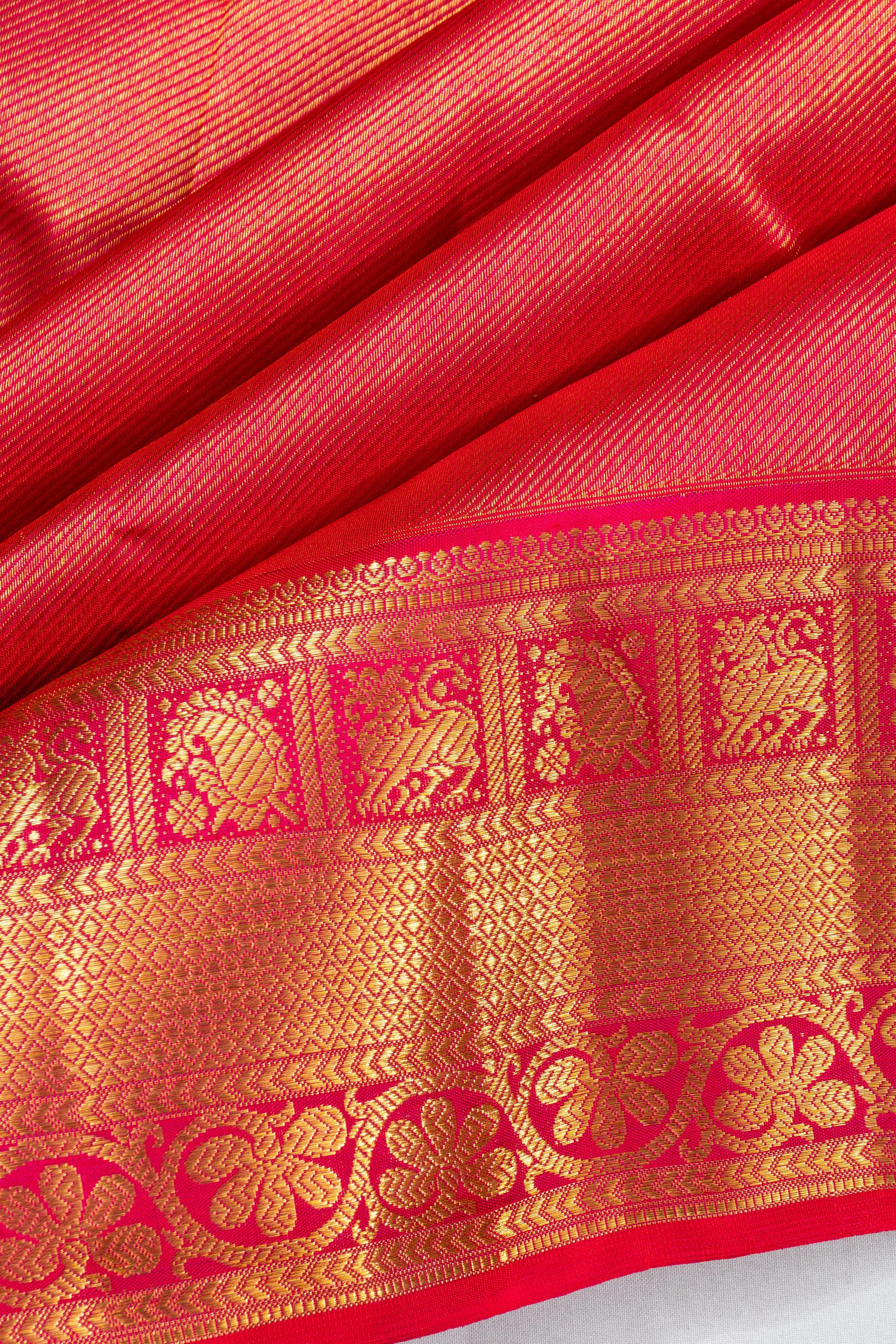 Kanchipuram Silk Tissue Butta Red Saree