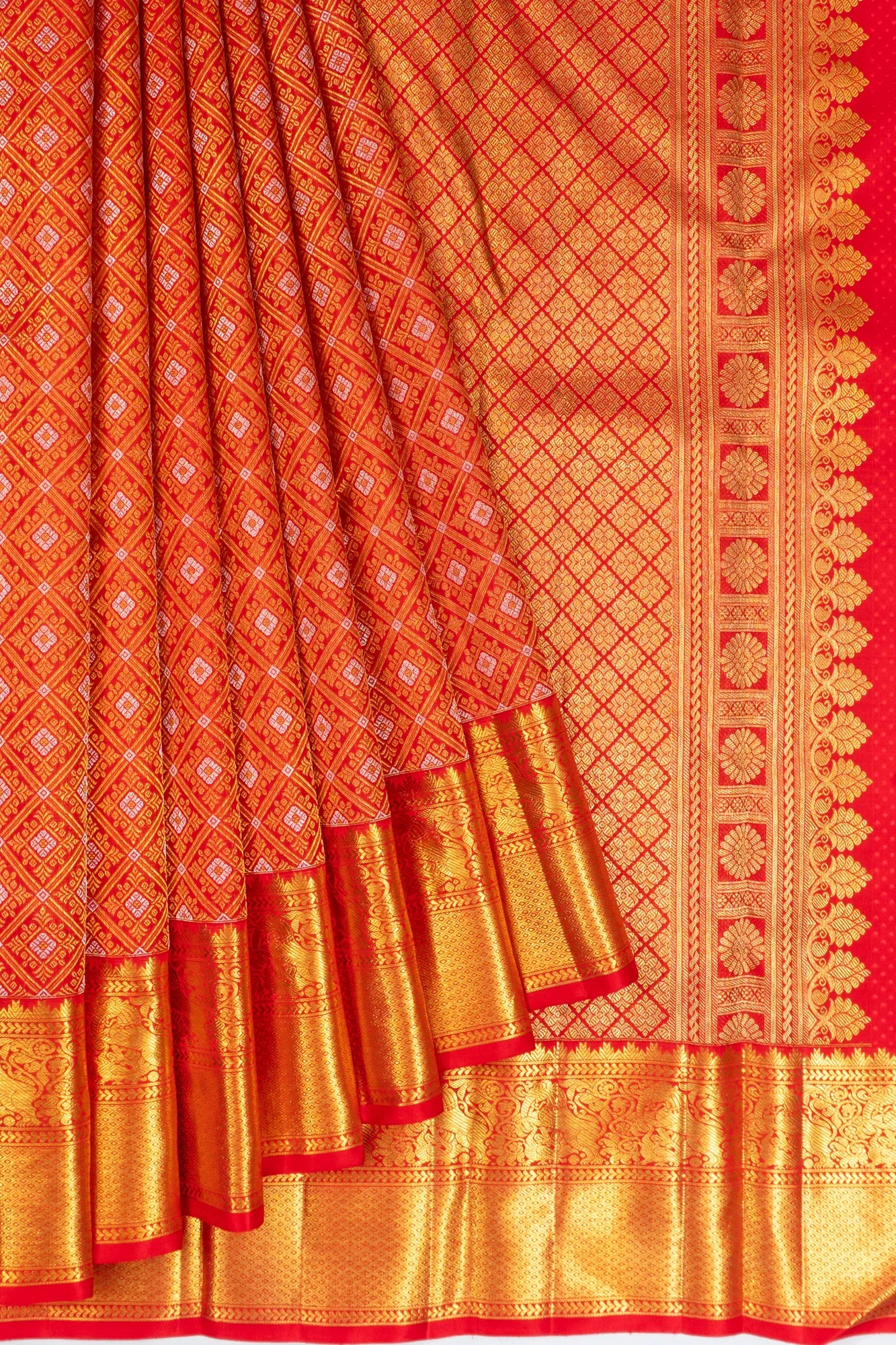 Kanchipuram Silk Brocade Red Saree