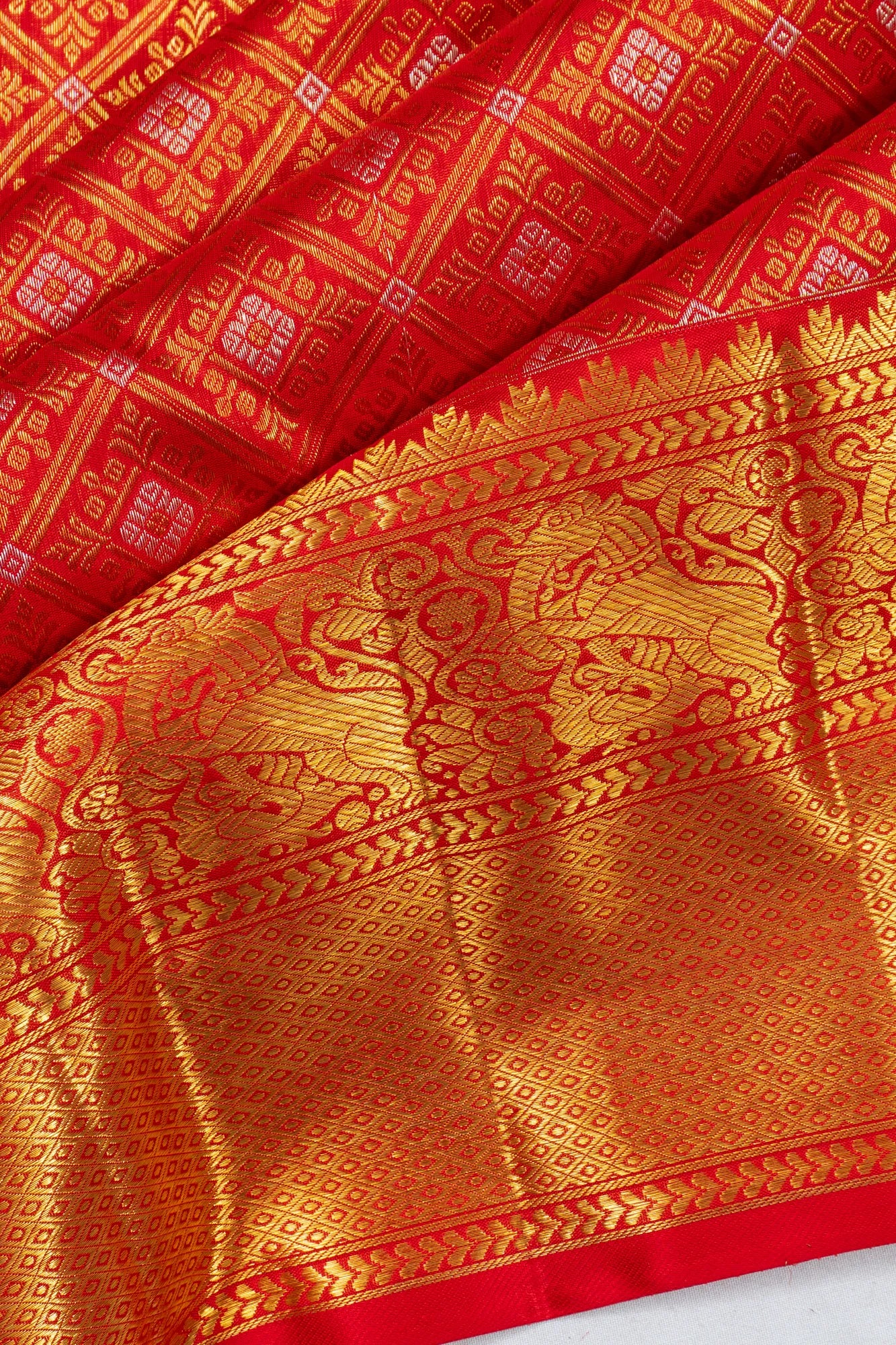 Kanchipuram Silk Brocade Red Saree