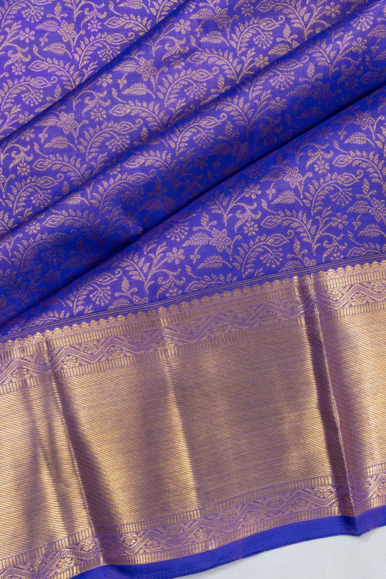 Kanchipuram Silk Brocade Blue Saree
