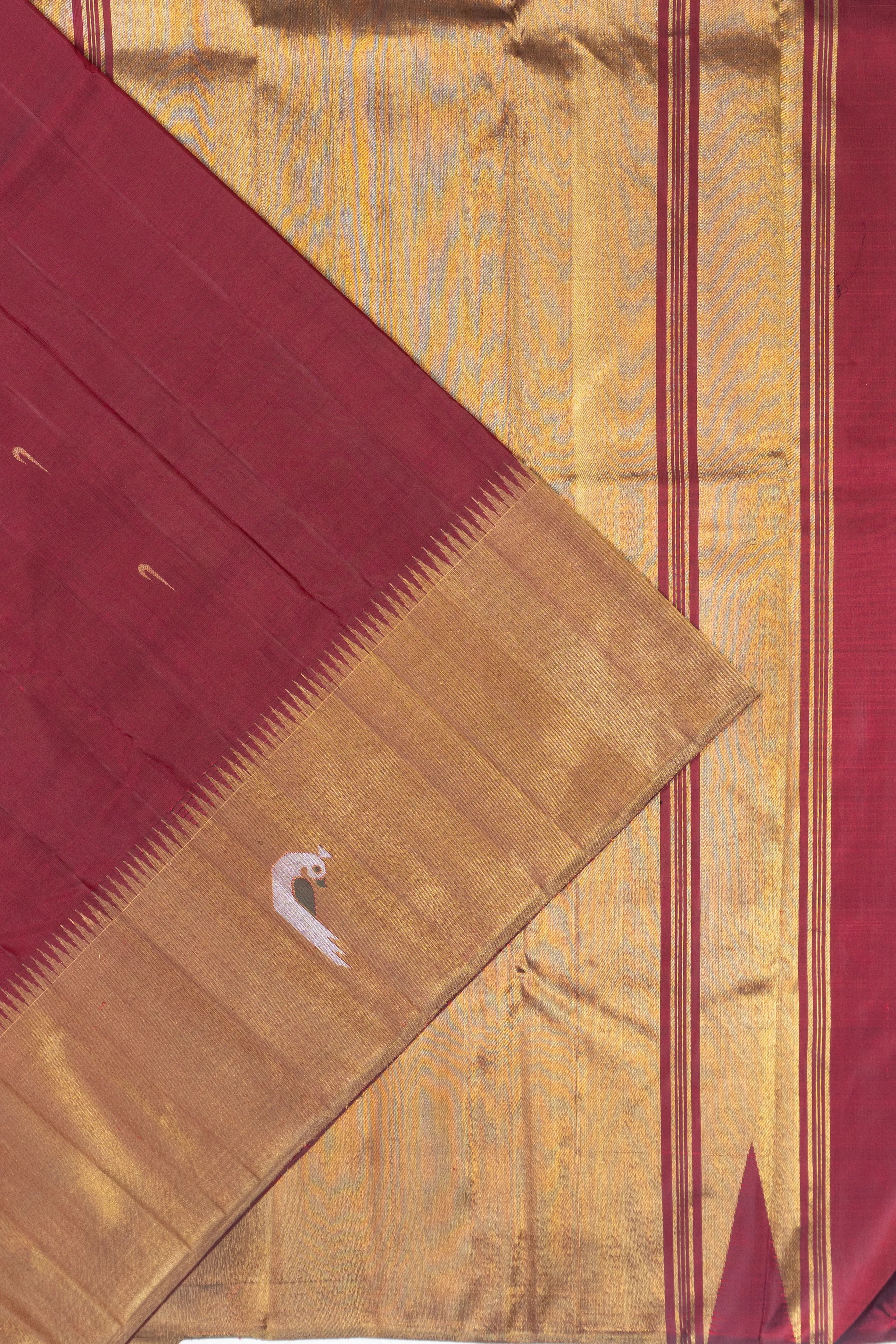 Kanchipuram Silk Butta Maroon Saree