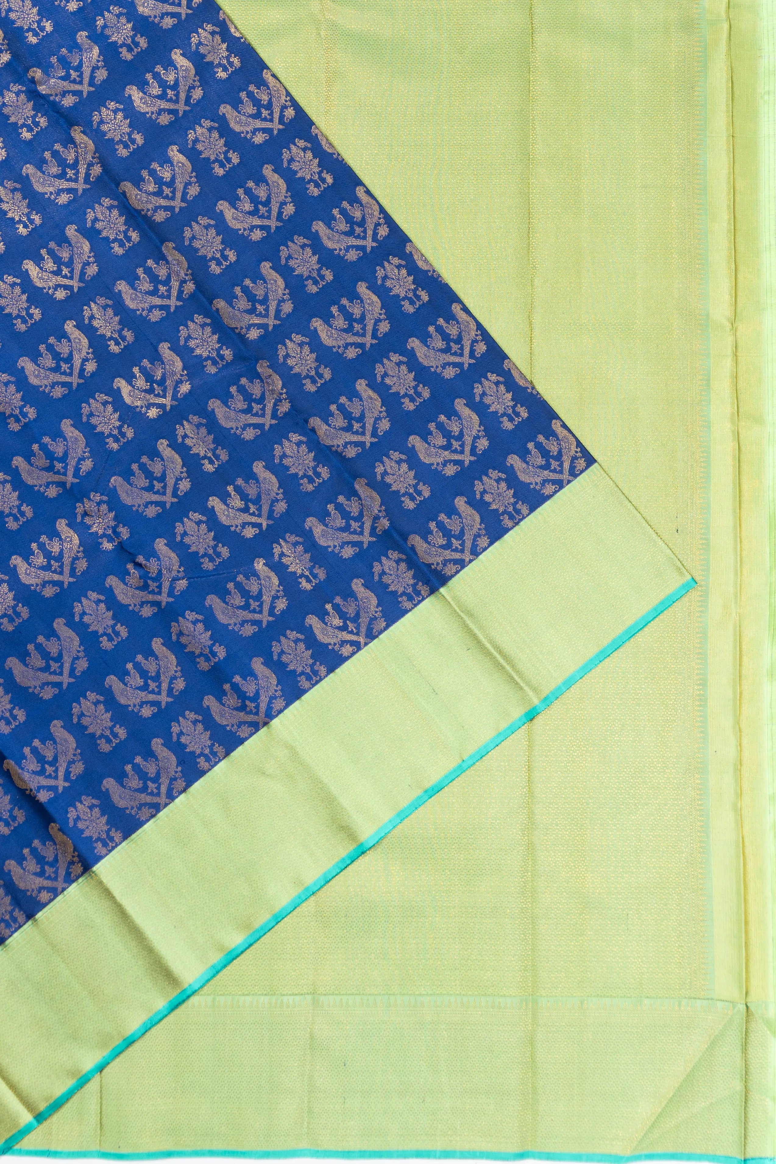 Kanchipuram Silk Brocade Royal Blue Saree
