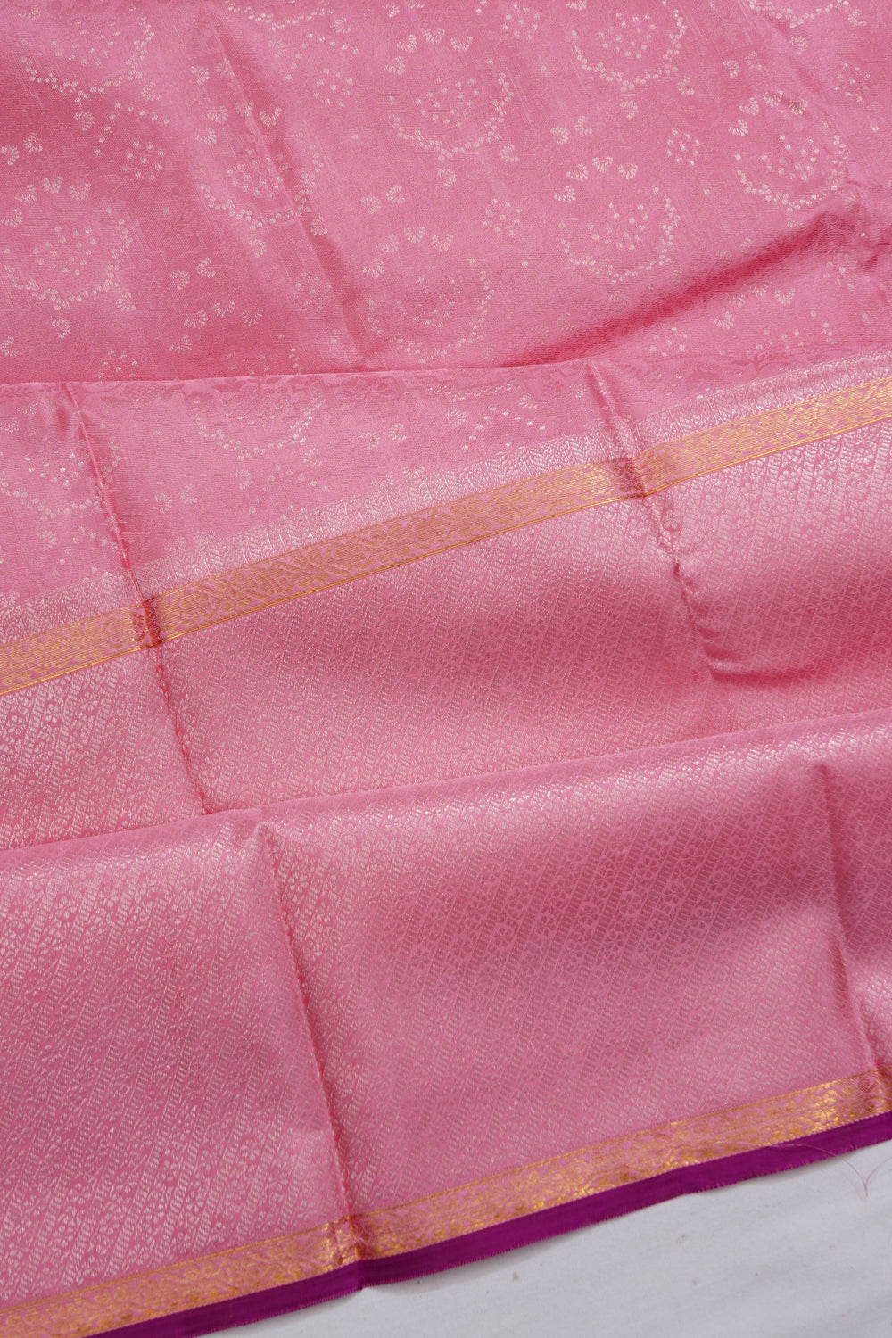 Kanchipuram Silk Brocade Baby Pink Saree