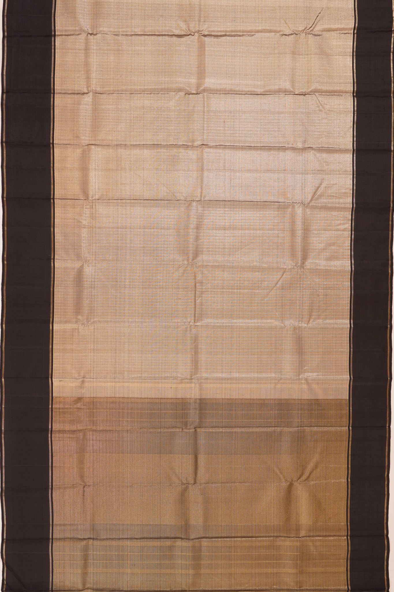 Kanchipuram Silk Checks Gold Saree
