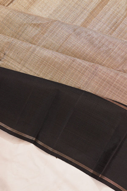 Kanchipuram Silk Checks Gold Saree