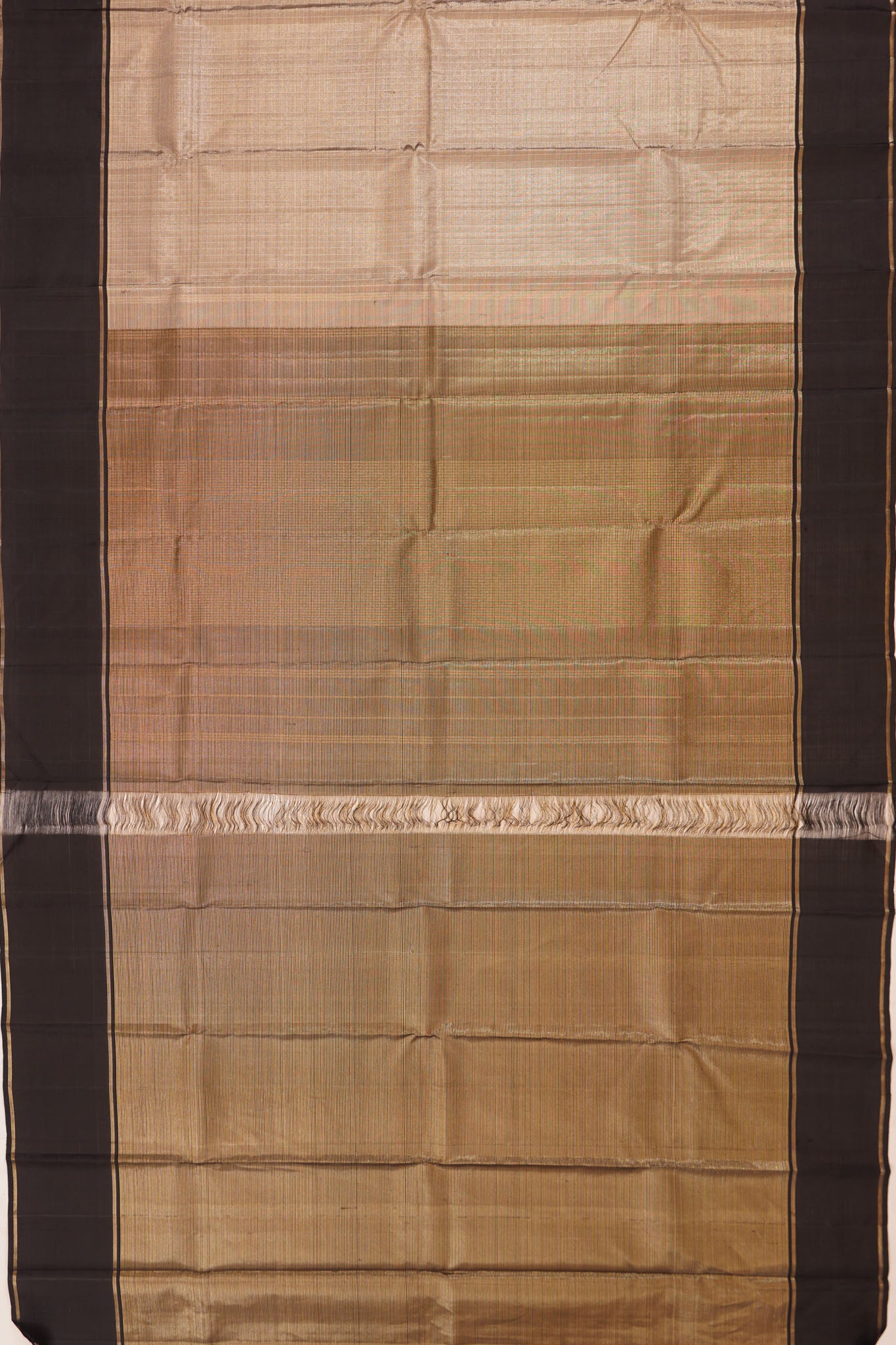 Kanchipuram Silk Checks Gold Saree