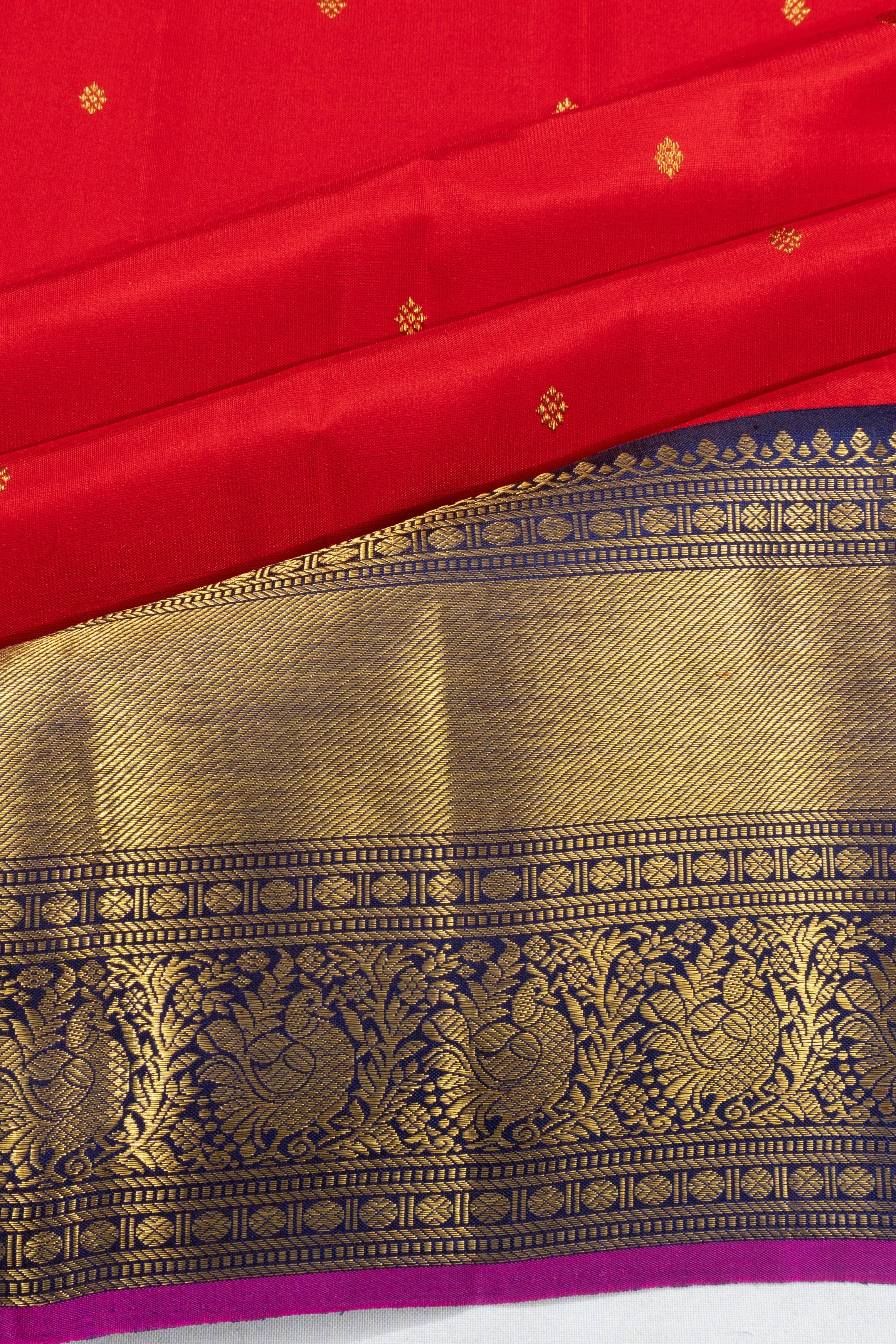Classic Kanchipuram Silk Butta Red Saree