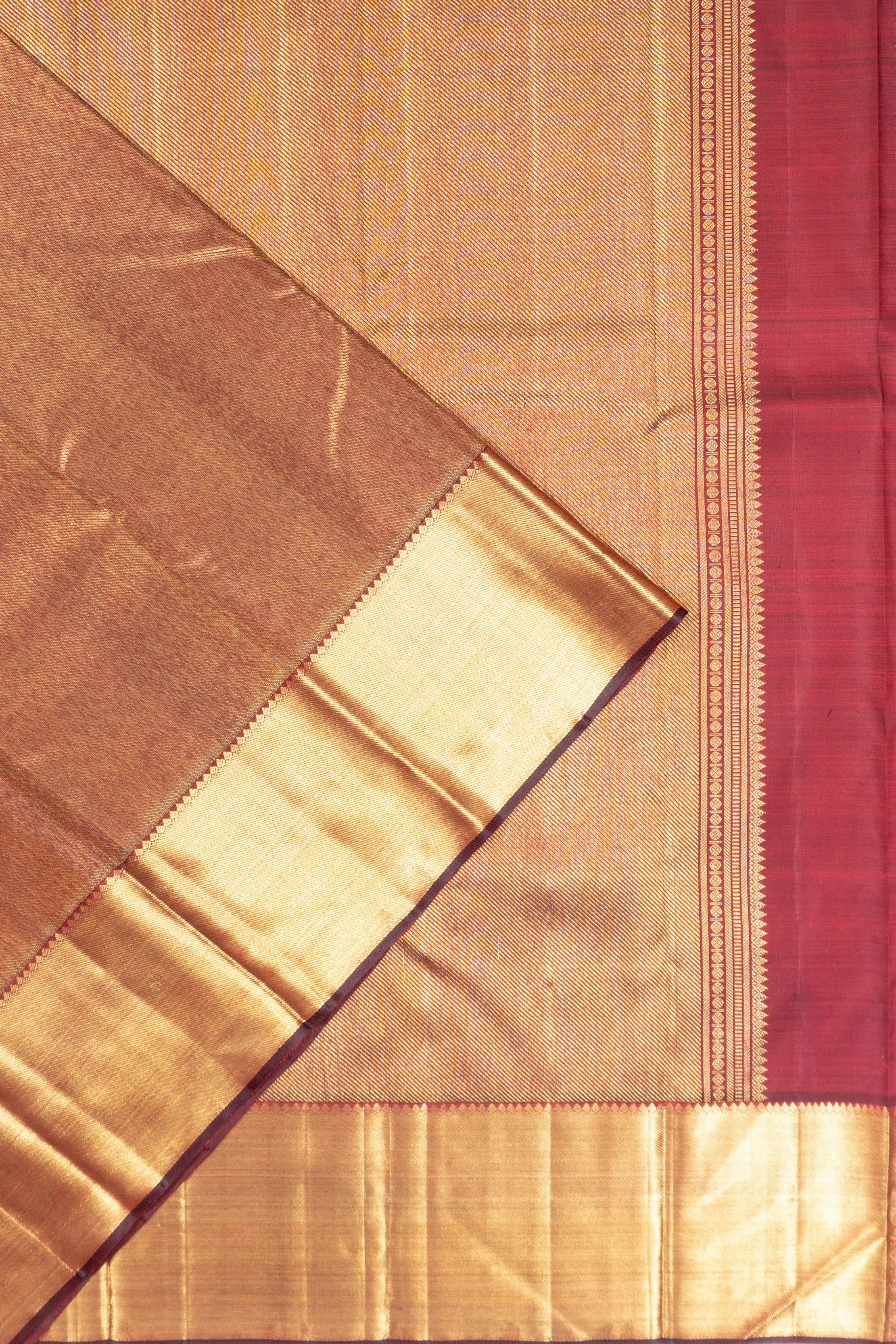 Kanchipuram Silk Tissue Maroon Saree