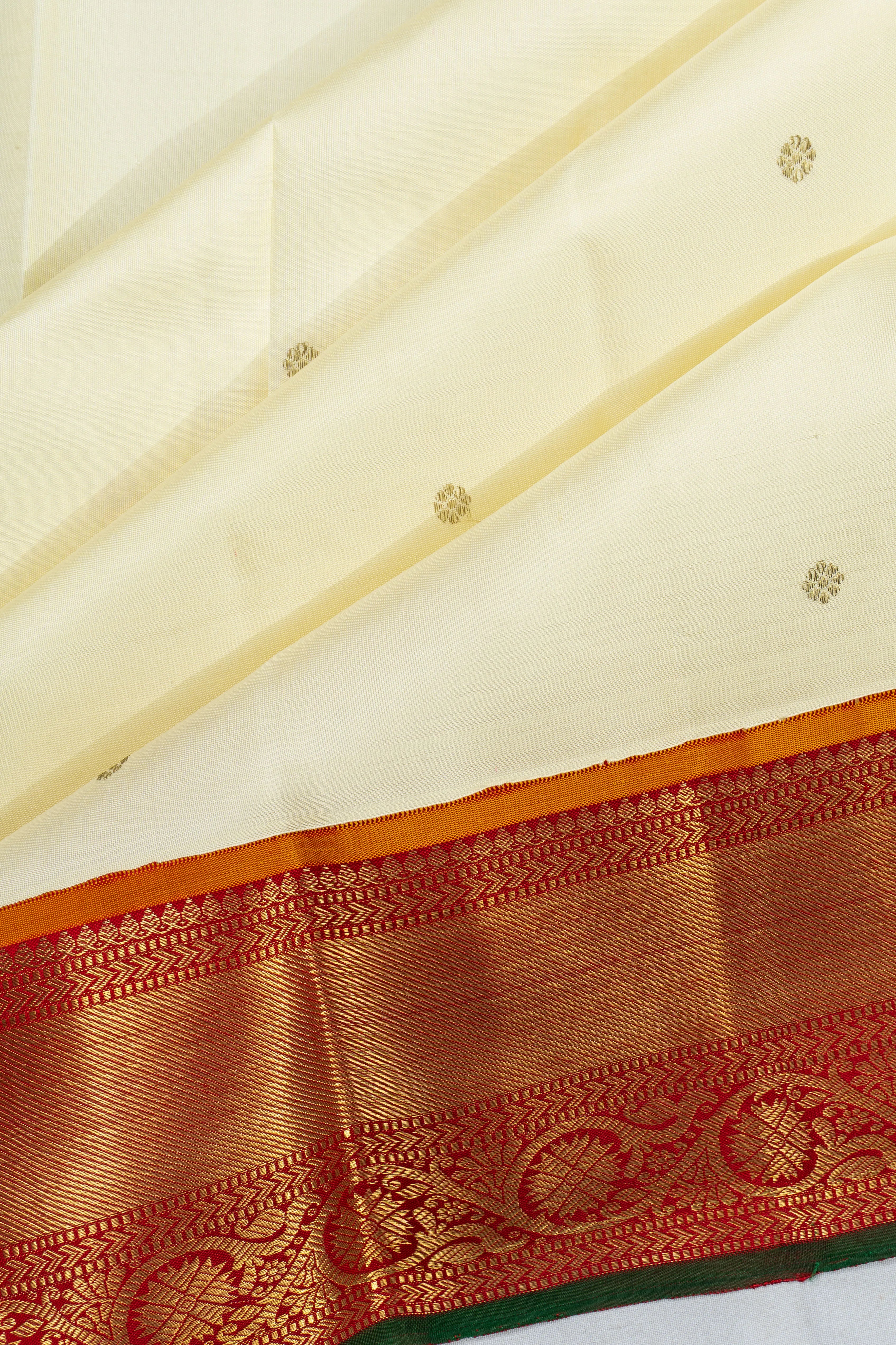 Classic Kanchipuram Silk Butta Off White Saree