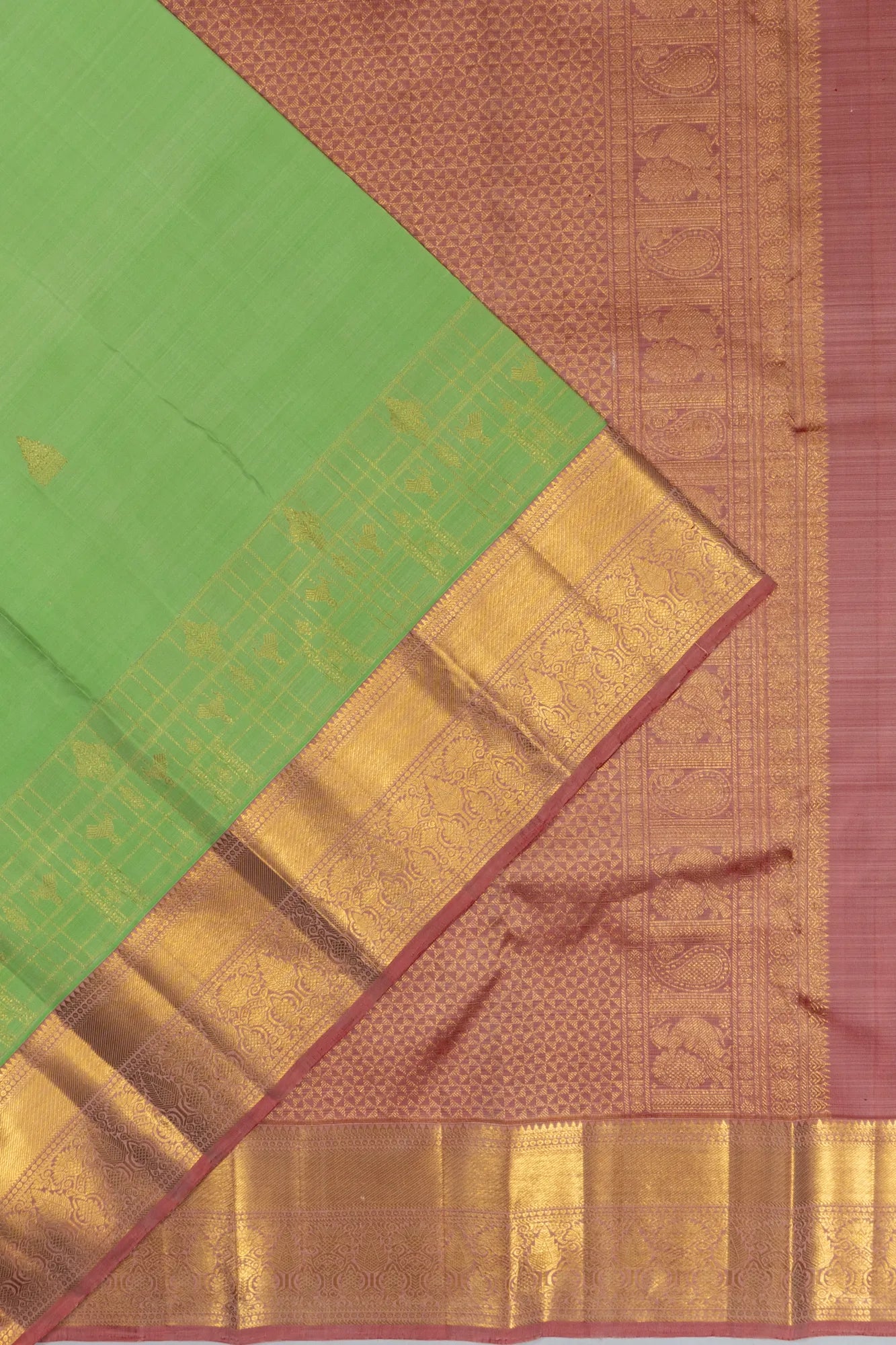 Kanchipuram Silk Butta Pista Green Saree