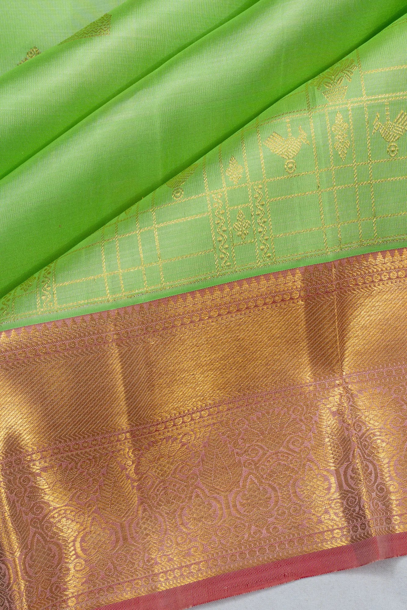 Kanchipuram Silk Butta Pista Green Saree