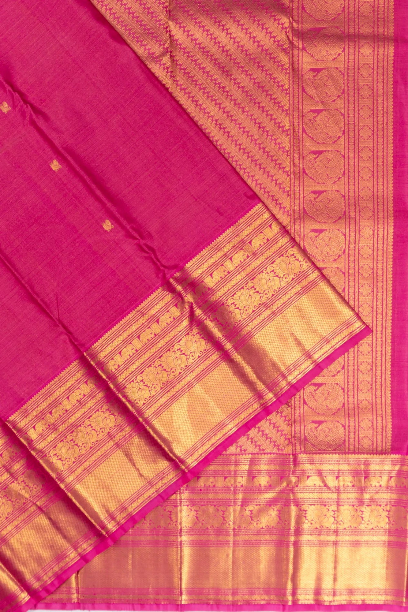 Kanchipuram Silk Butta Rani Pink Saree