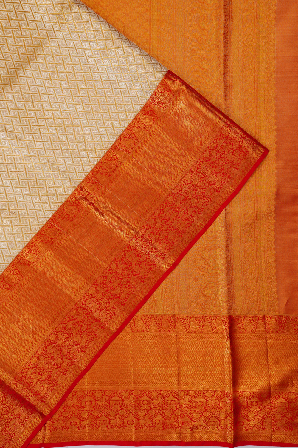 Taranga Kanchi Silk Tissue Brocade Gold Saree