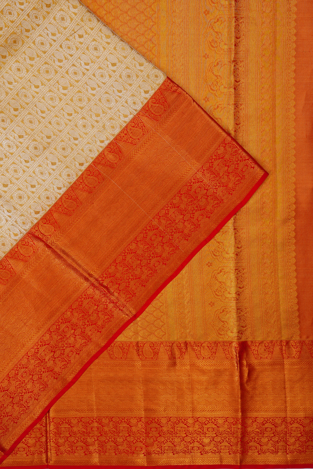Taranga Kanchi Silk Tissue Brocade Gold Saree
