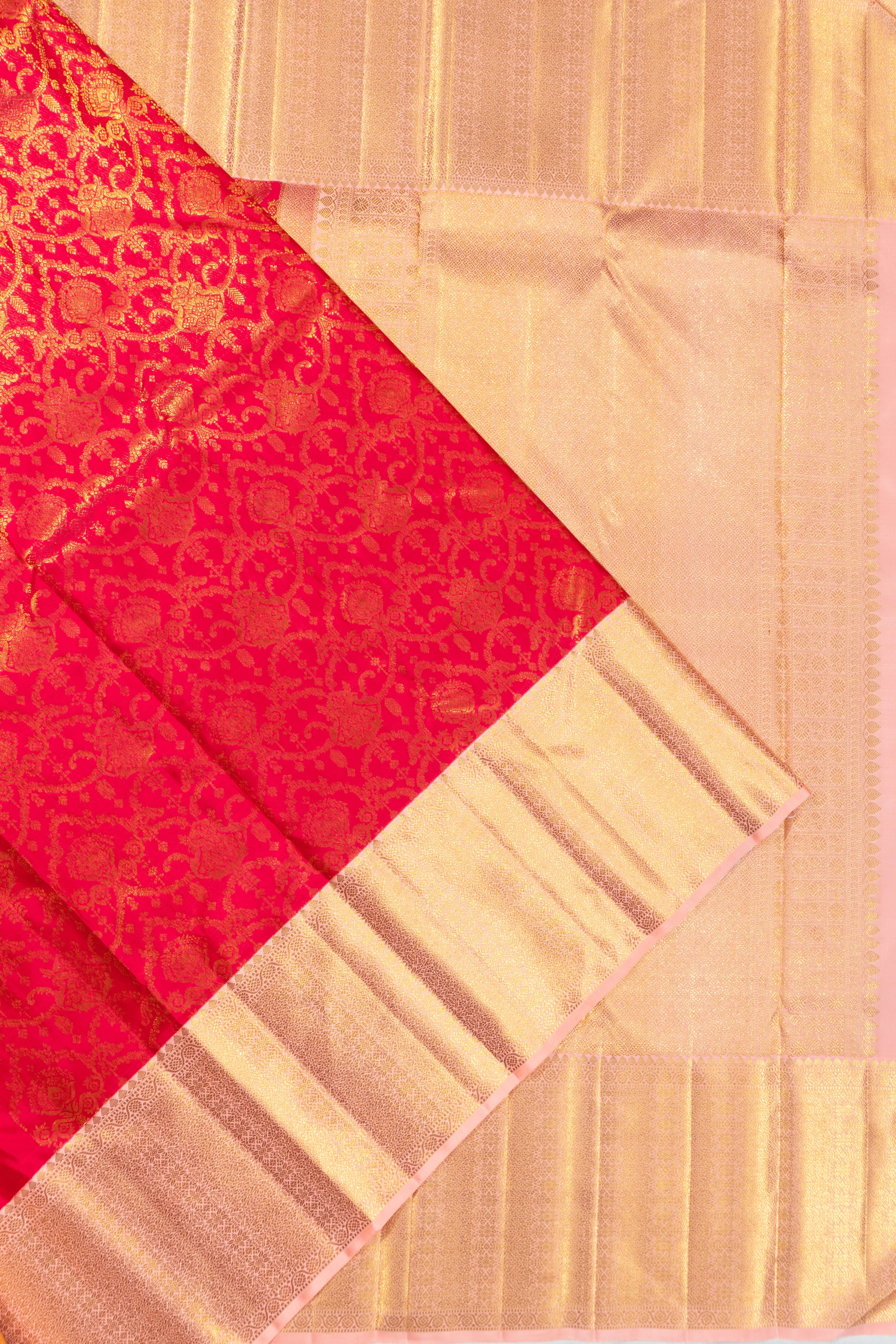 Kanchipuram Silk Brocade Red Saree