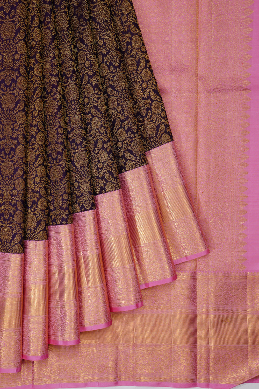 Kanchipuram Silk Brocade Purple Saree