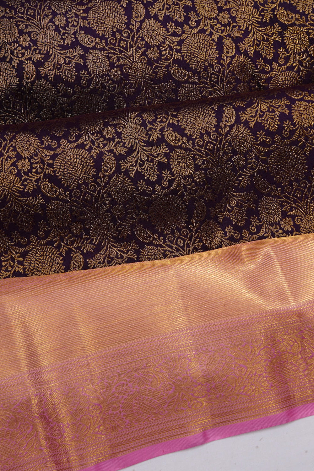 Kanchipuram Silk Brocade Purple Saree