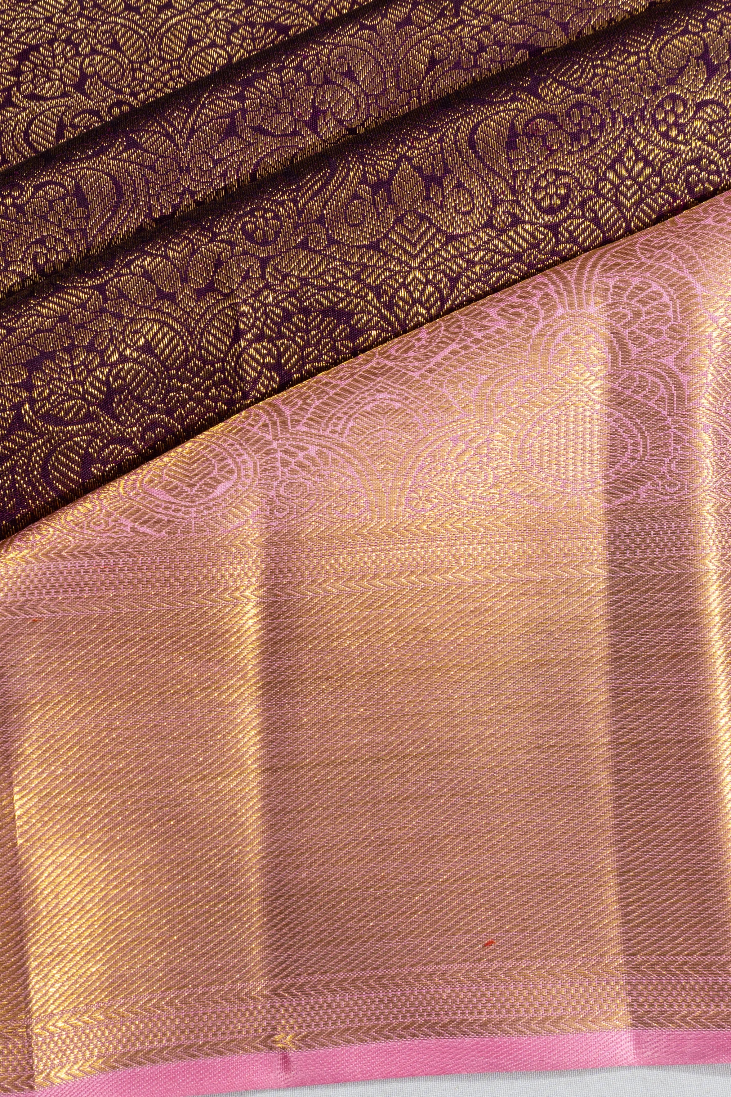 Kanchipuram Silk Brocade Burgundy Saree