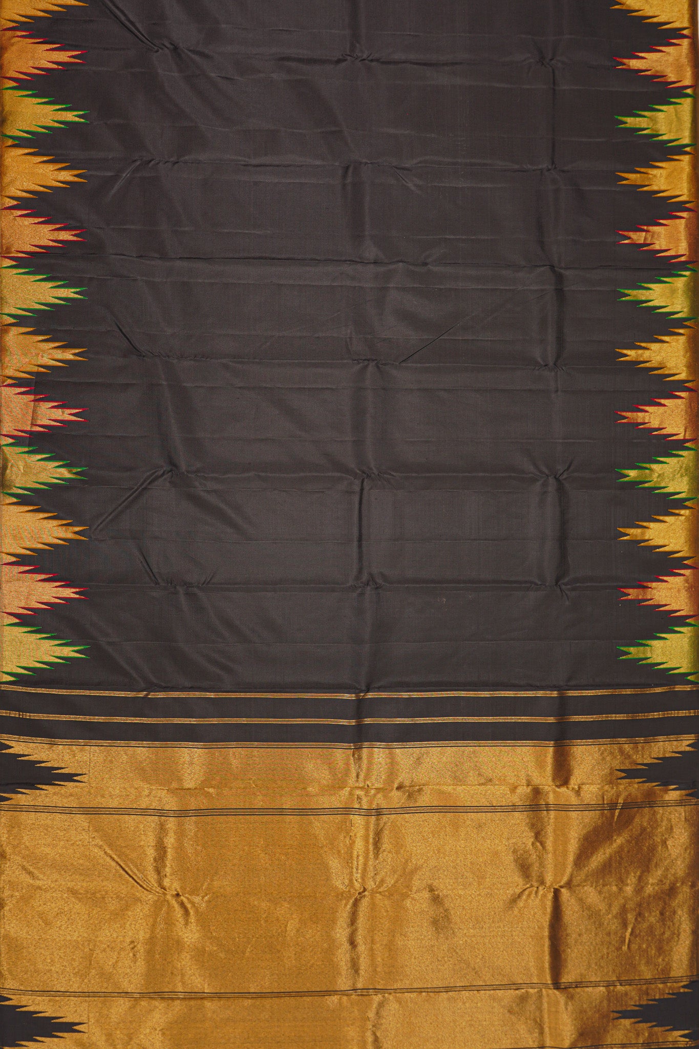 Classic Kanchipuram Silk Plain Black Saree