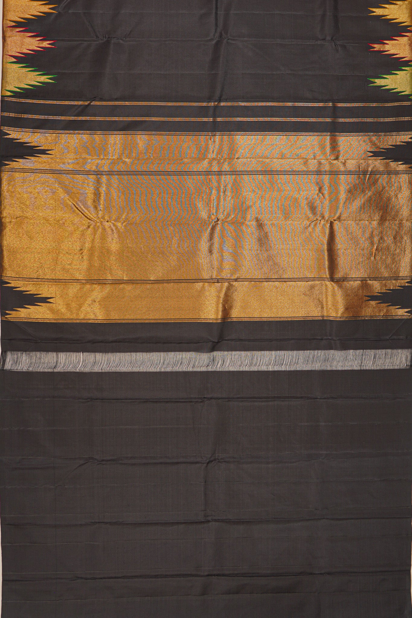 Classic Kanchipuram Silk Plain Black Saree