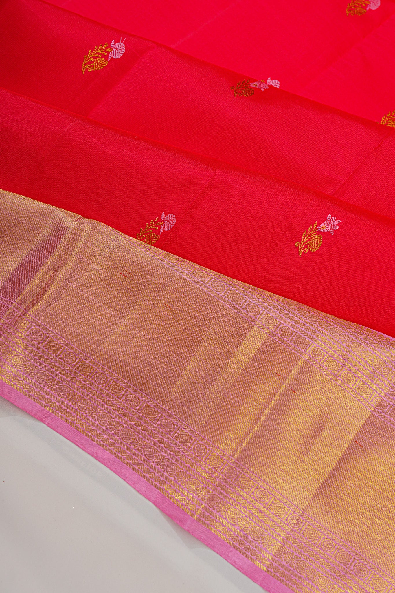 Kanchipuram Silk Butta Red Saree