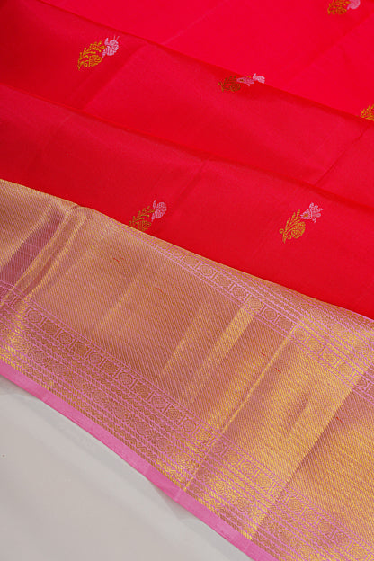 Kanchipuram Silk Butta Red Saree