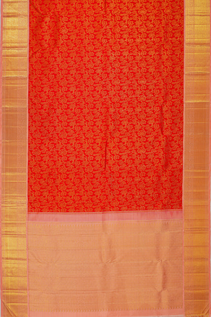 Kanchipuram Silk Brocade Red Saree