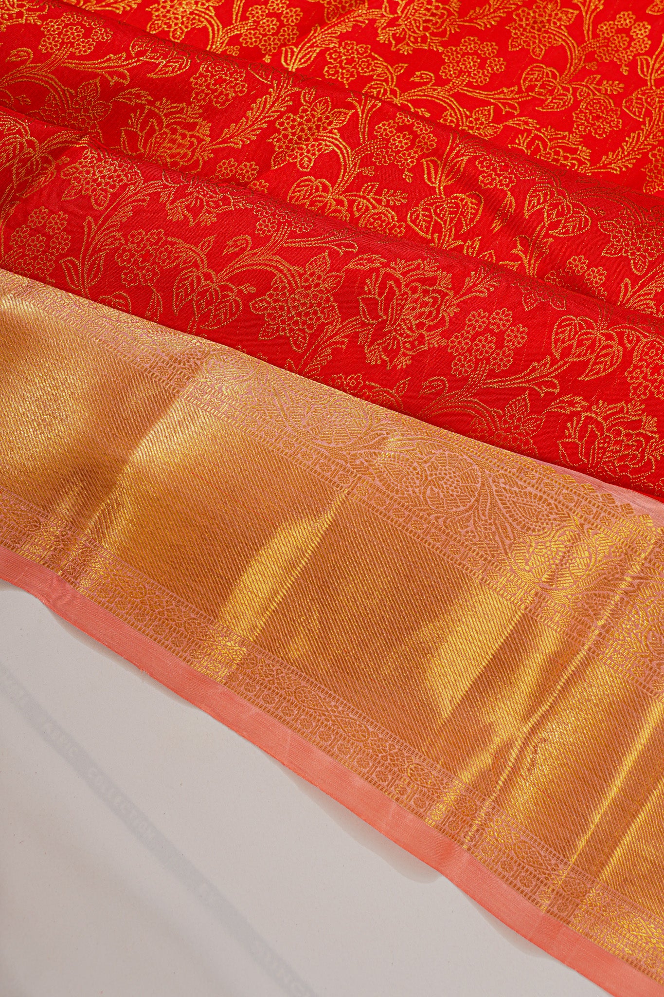 Kanchipuram Silk Brocade Red Saree