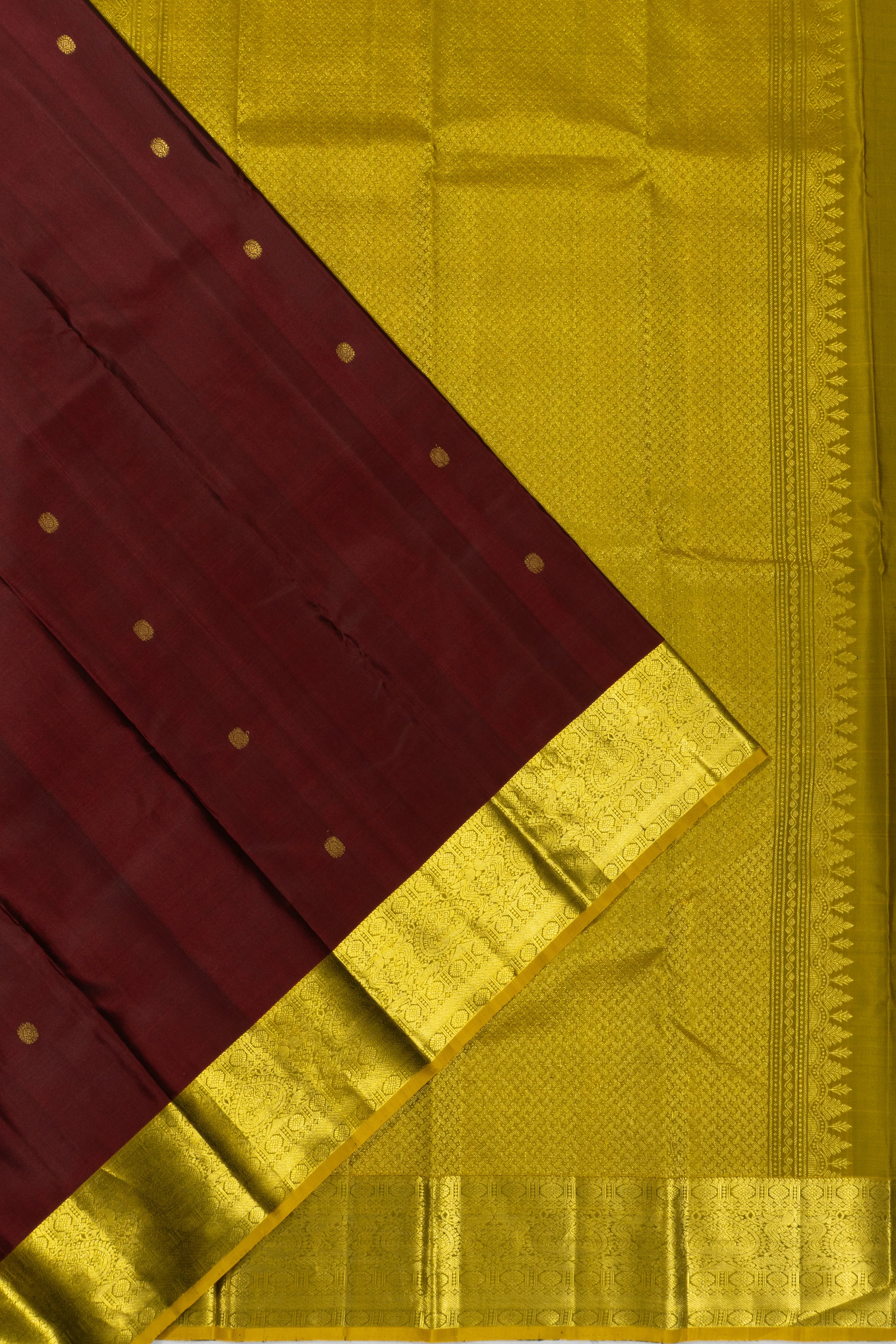 Taranga Kanchi Silk Butta Brown Saree