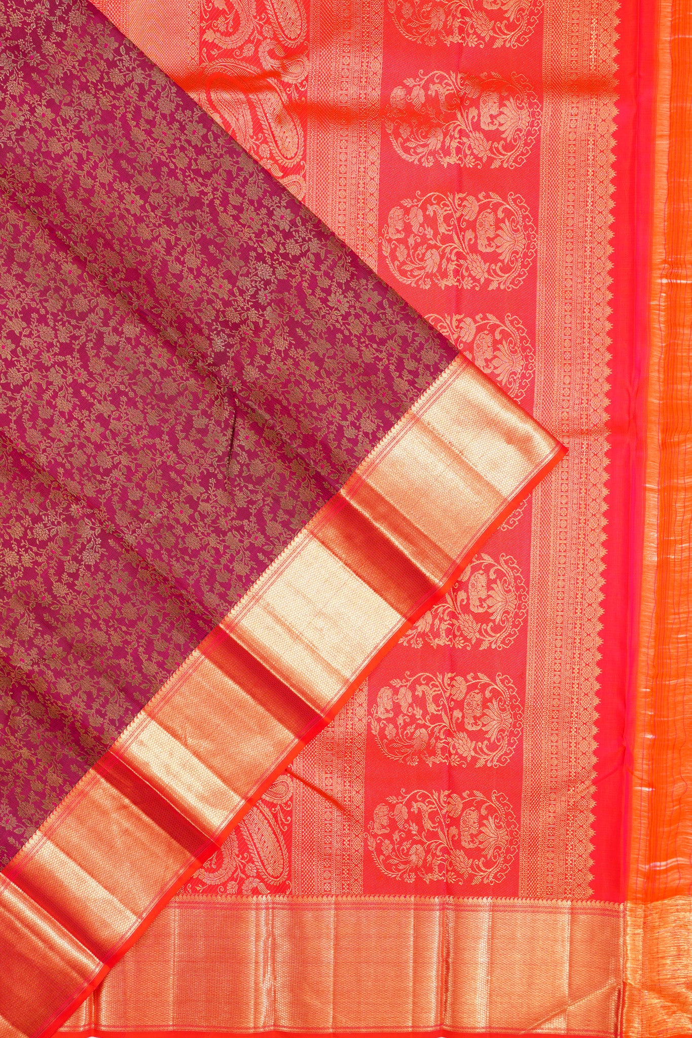 Taranga Kanchi Silk Brocade Purple Saree