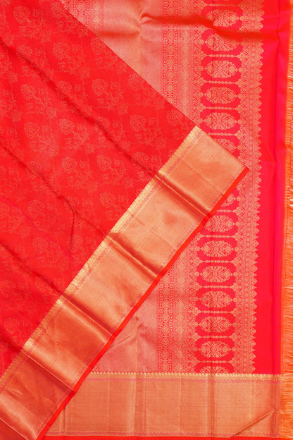 Taranga Kanchi Silk Brocade Red Saree