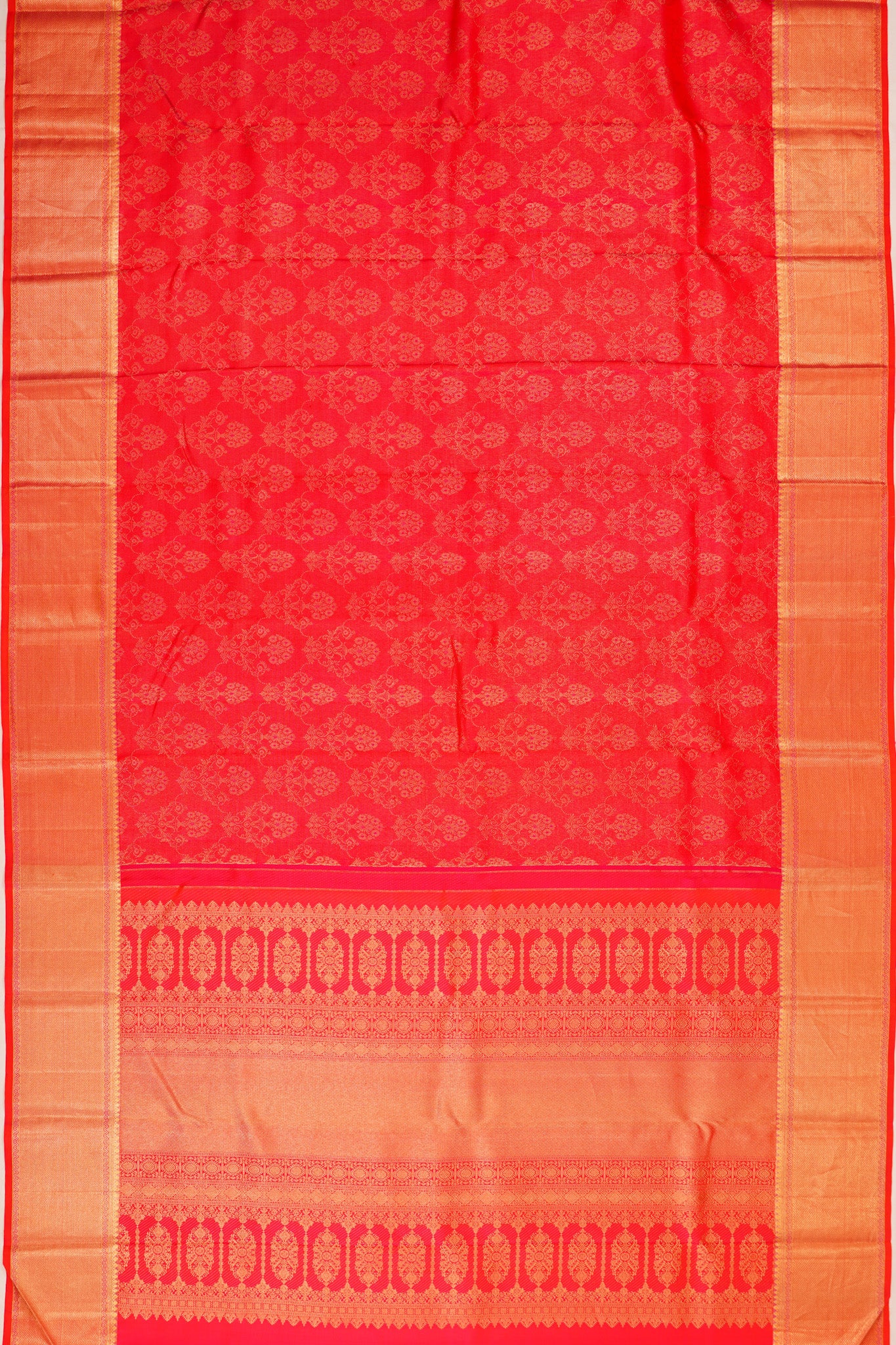 Taranga Kanchi Silk Brocade Red Saree