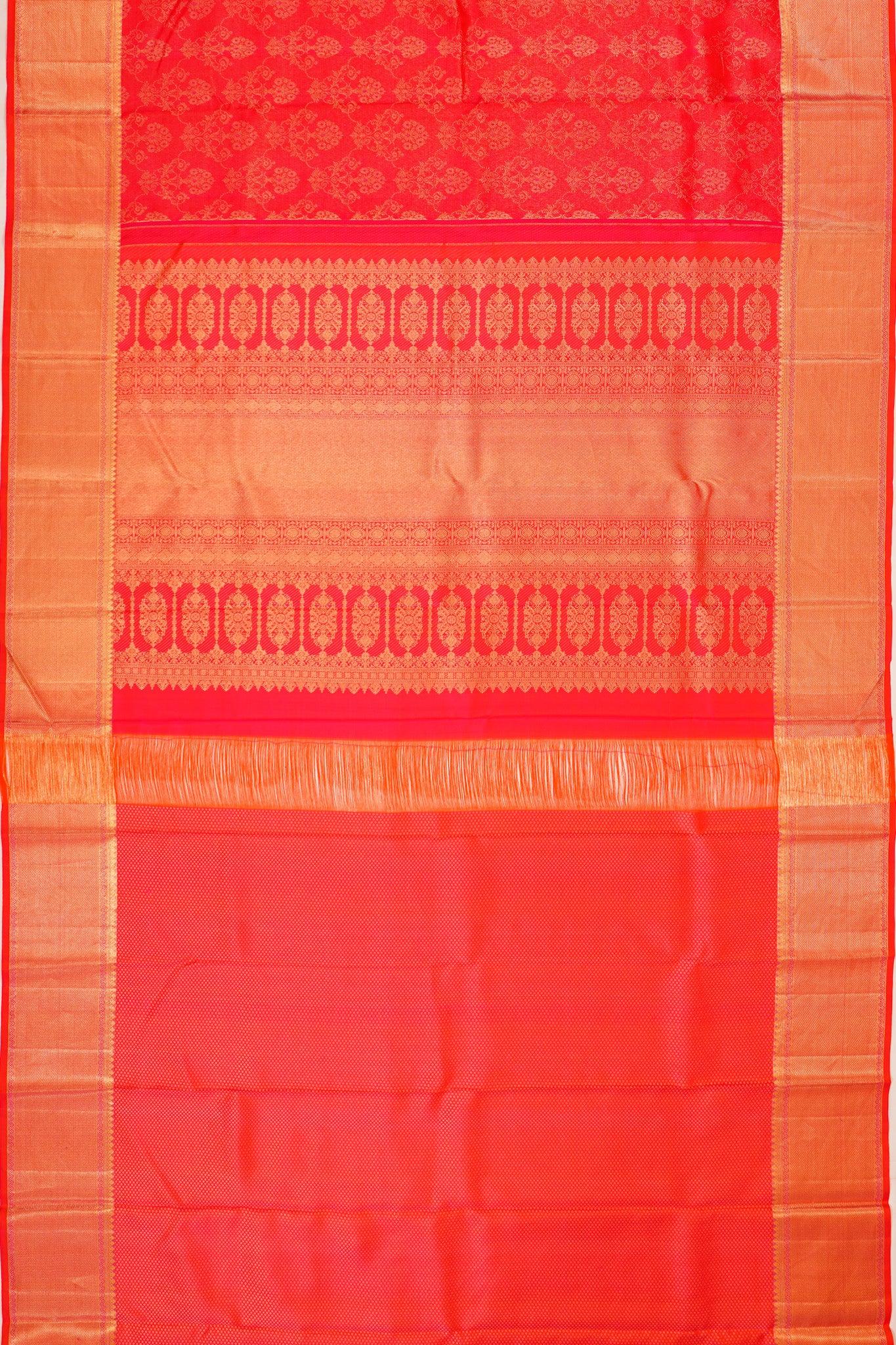 Taranga Kanchi Silk Brocade Red Saree
