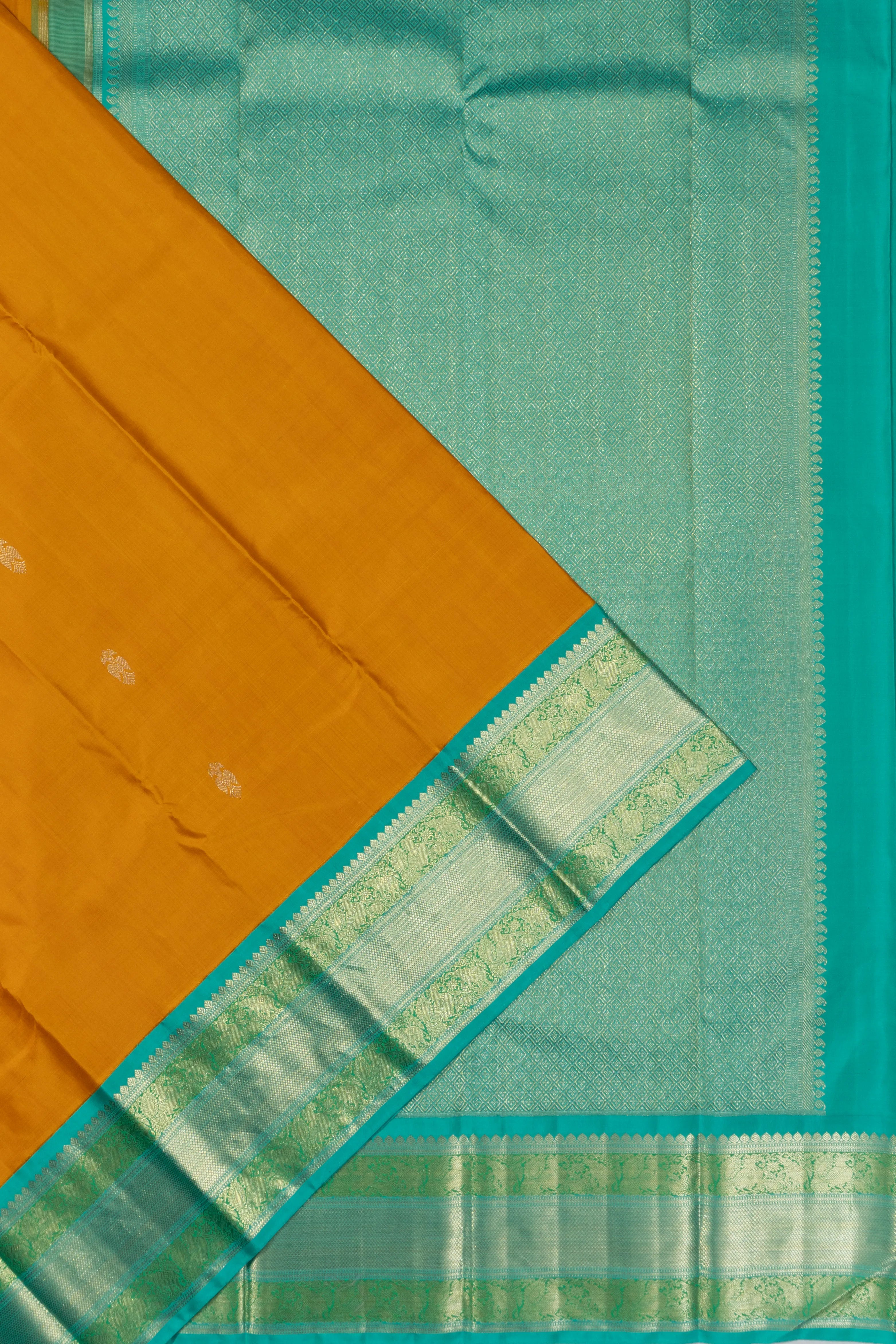Kanchipuram Silk Butta Yellow Saree