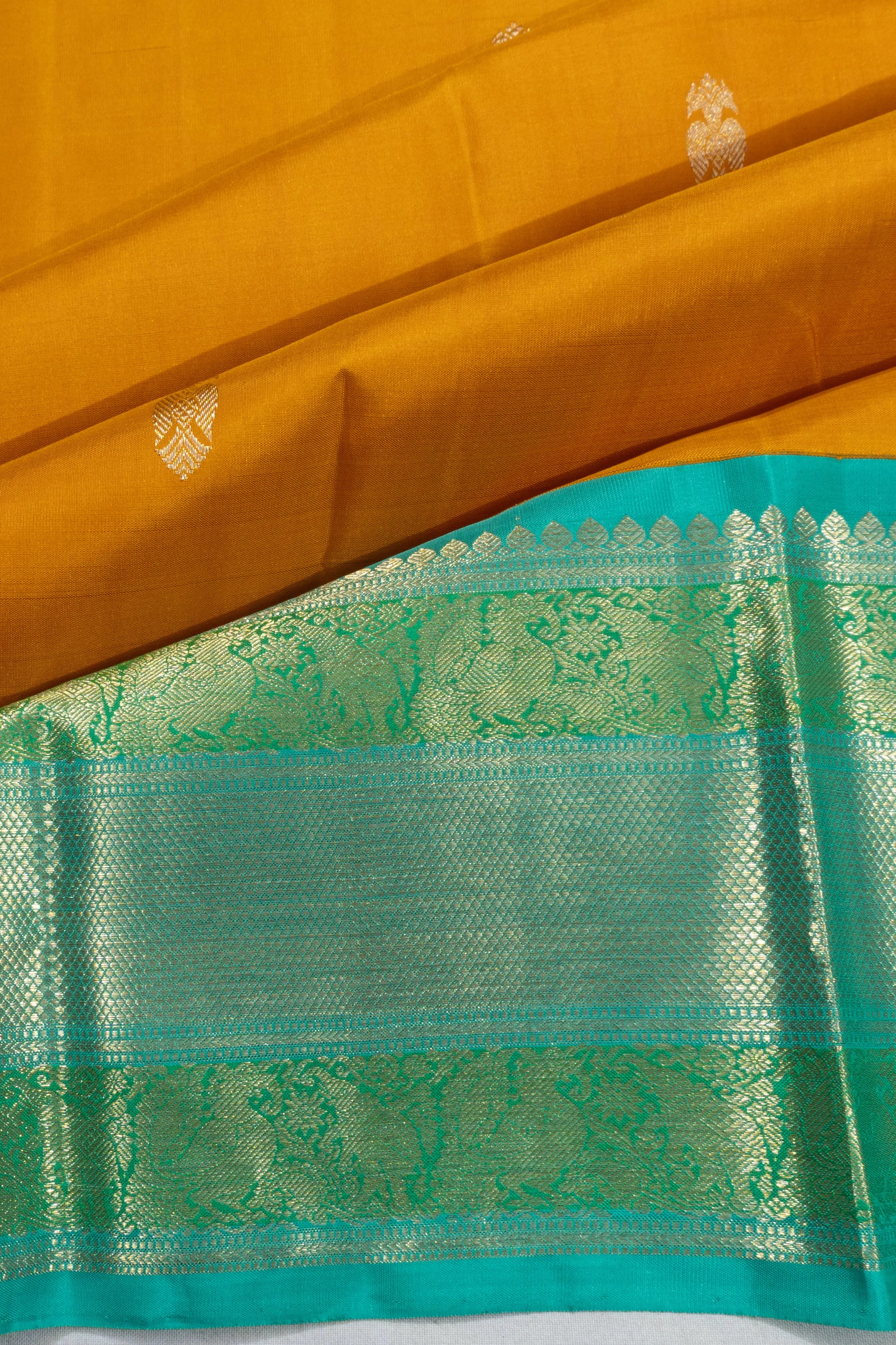 Kanchipuram Silk Butta Yellow Saree