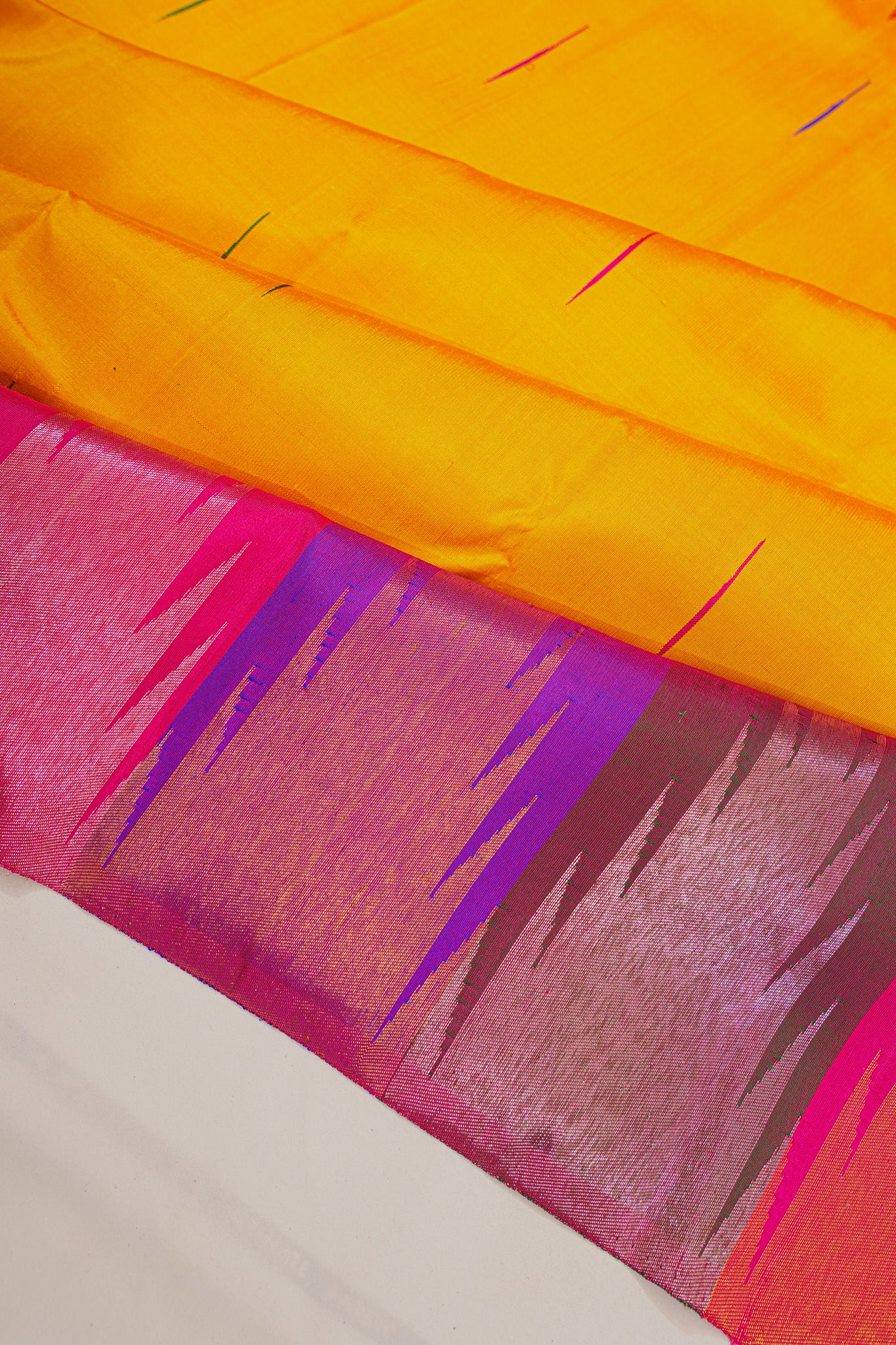 Kanchipuram Silk Butta Yellow Saree